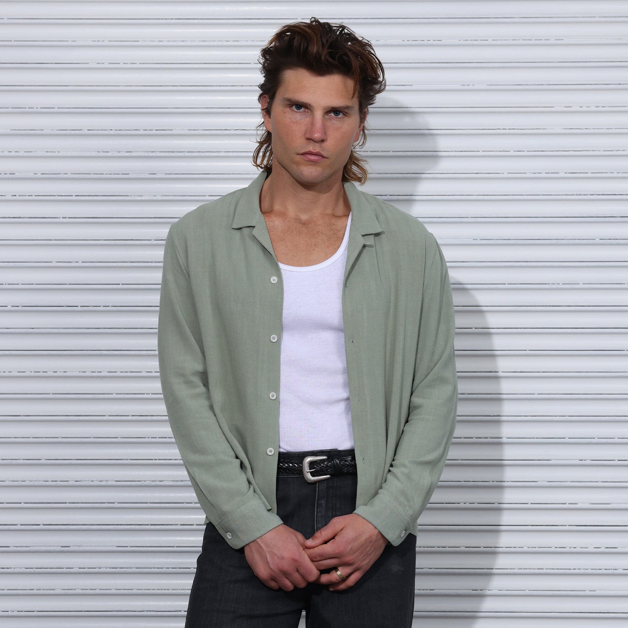The Rosewood Crop Button-Up II | Coming Soon (Dec. 7) Basil Green 