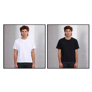 (Pre-Order) 2-PACK | The Silverlake Half-Crop Tee T-Shirt White | Coal Black 