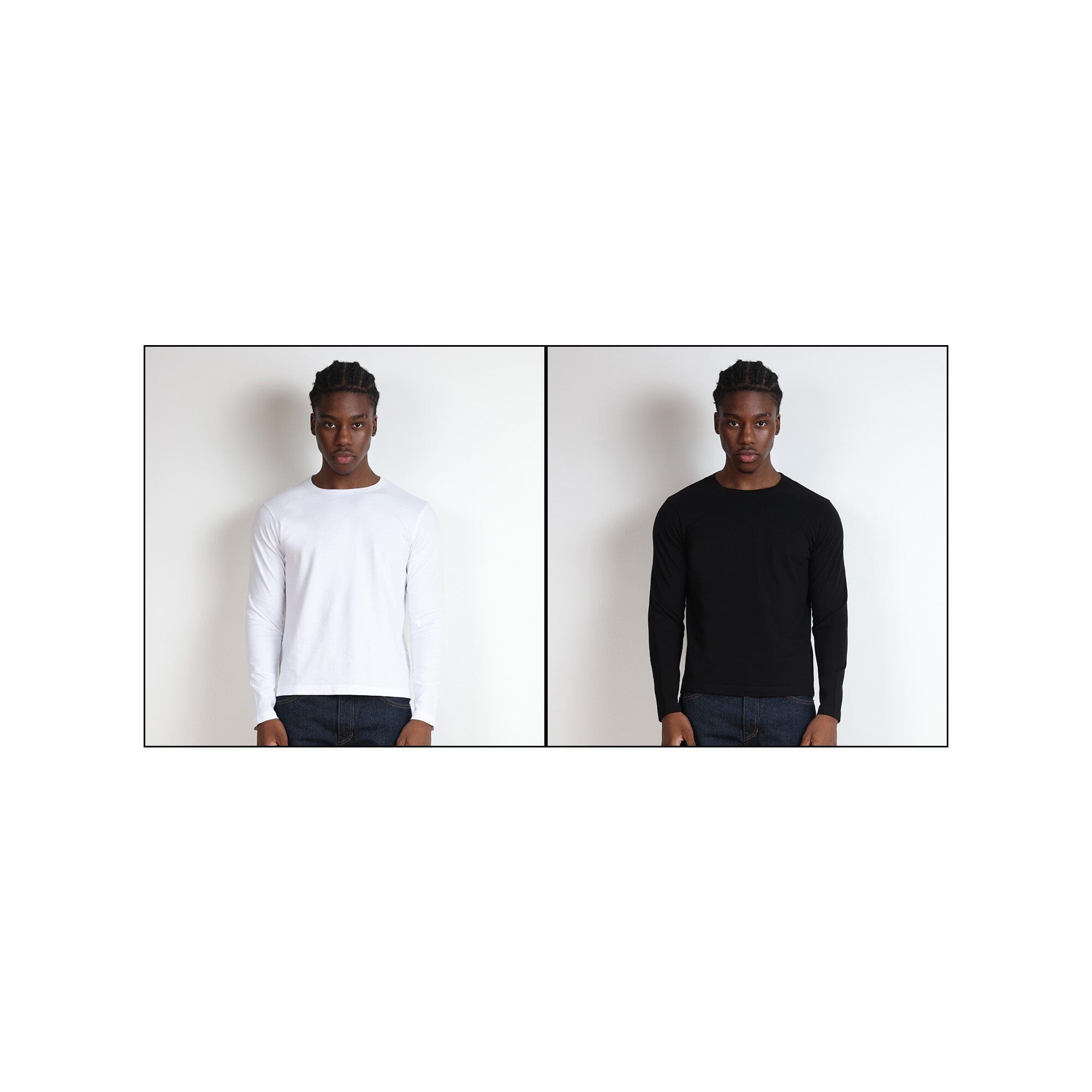 2-Pack | Los Feliz Crop Muscle Tee II | Long Sleeve T-Shirt White | Black 