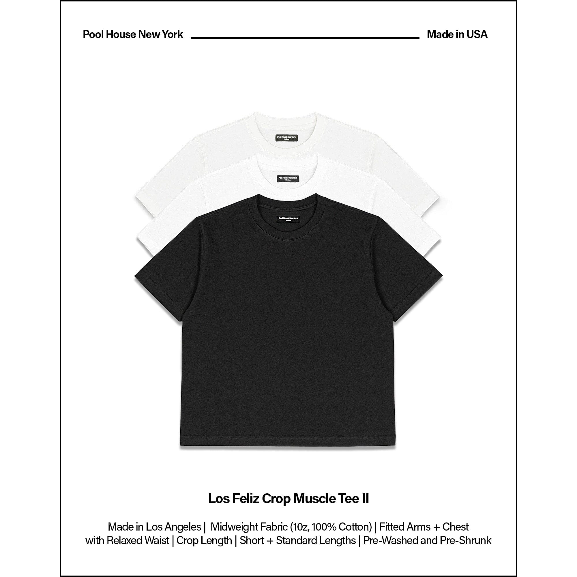 3-Pack | Los Feliz Crop Muscle Tee II T-Shirt White | Black | Off-White 