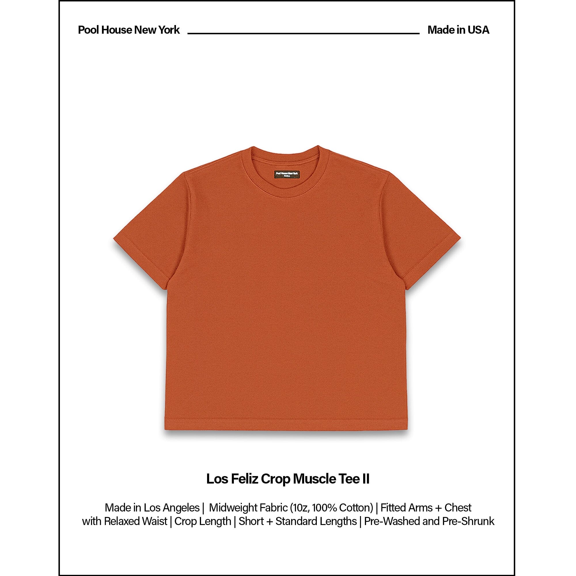 Los Feliz Crop Muscle Tee II T-Shirt Burnt Orange 
