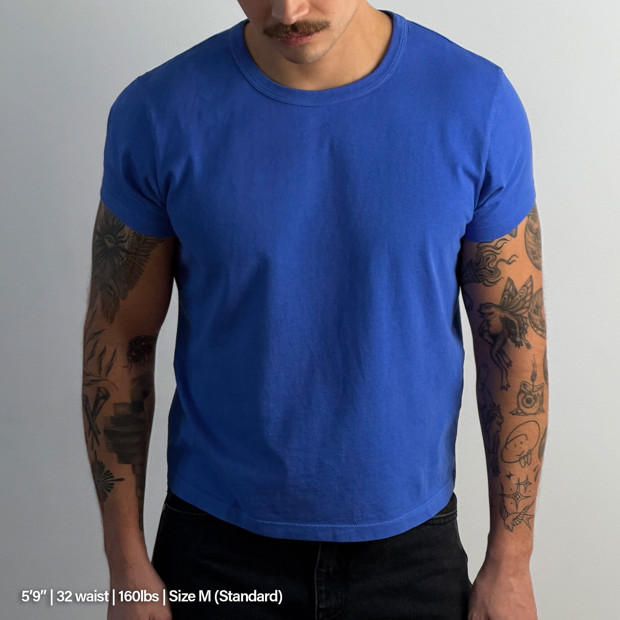 Tony Baby Tee | Mens T-Shirt Ash Blue 