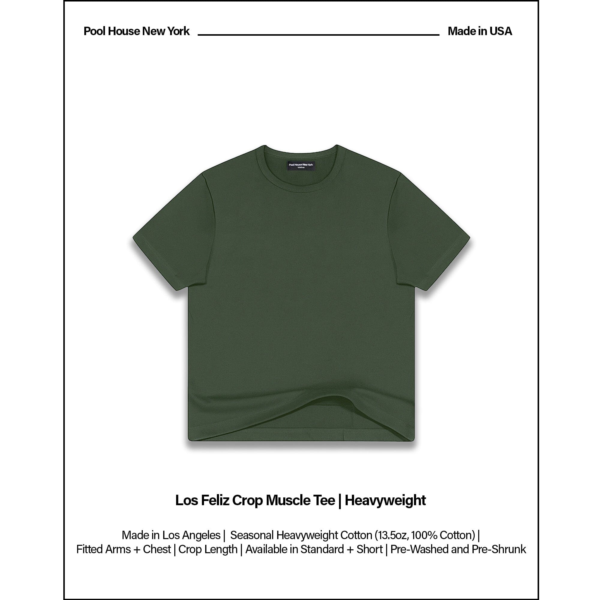 Los Feliz Crop Muscle Tee II | Heavyweight '25 T-Shirt Ash British Green 