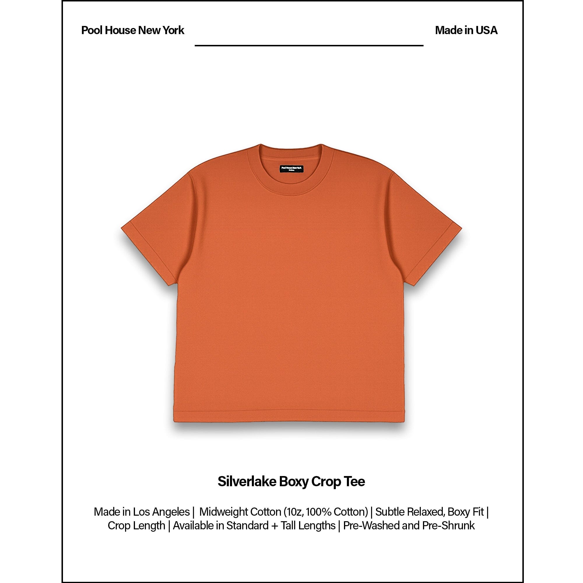 Silverlake Crop Tee II T-Shirt Burnt Orange 