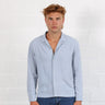 The Rosewood Half-Crop Linen Shirt | Made in USA California Blue 
