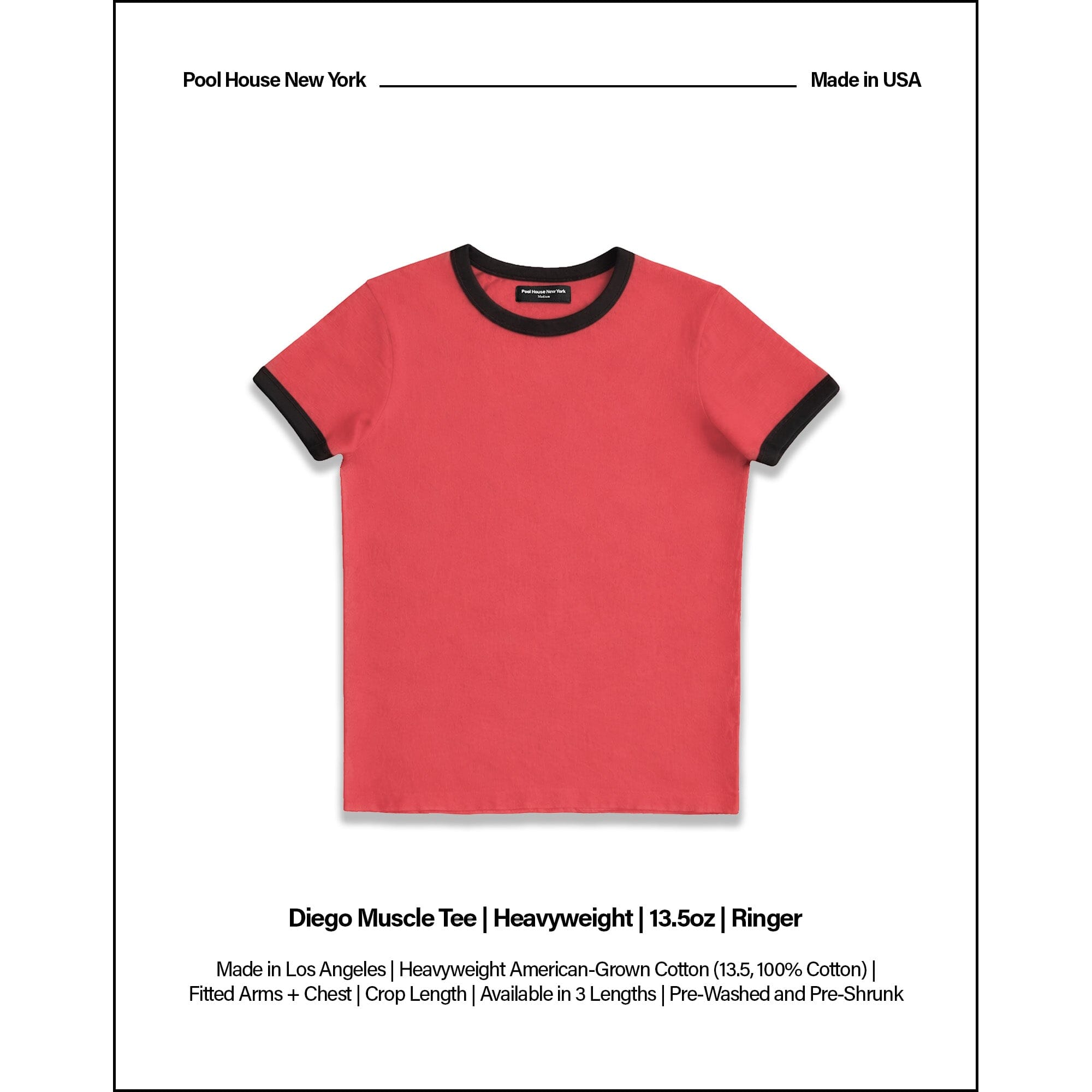 Diego Muscle Tee | Heavyweight | 13.5oz | Ringer – Pool House New York