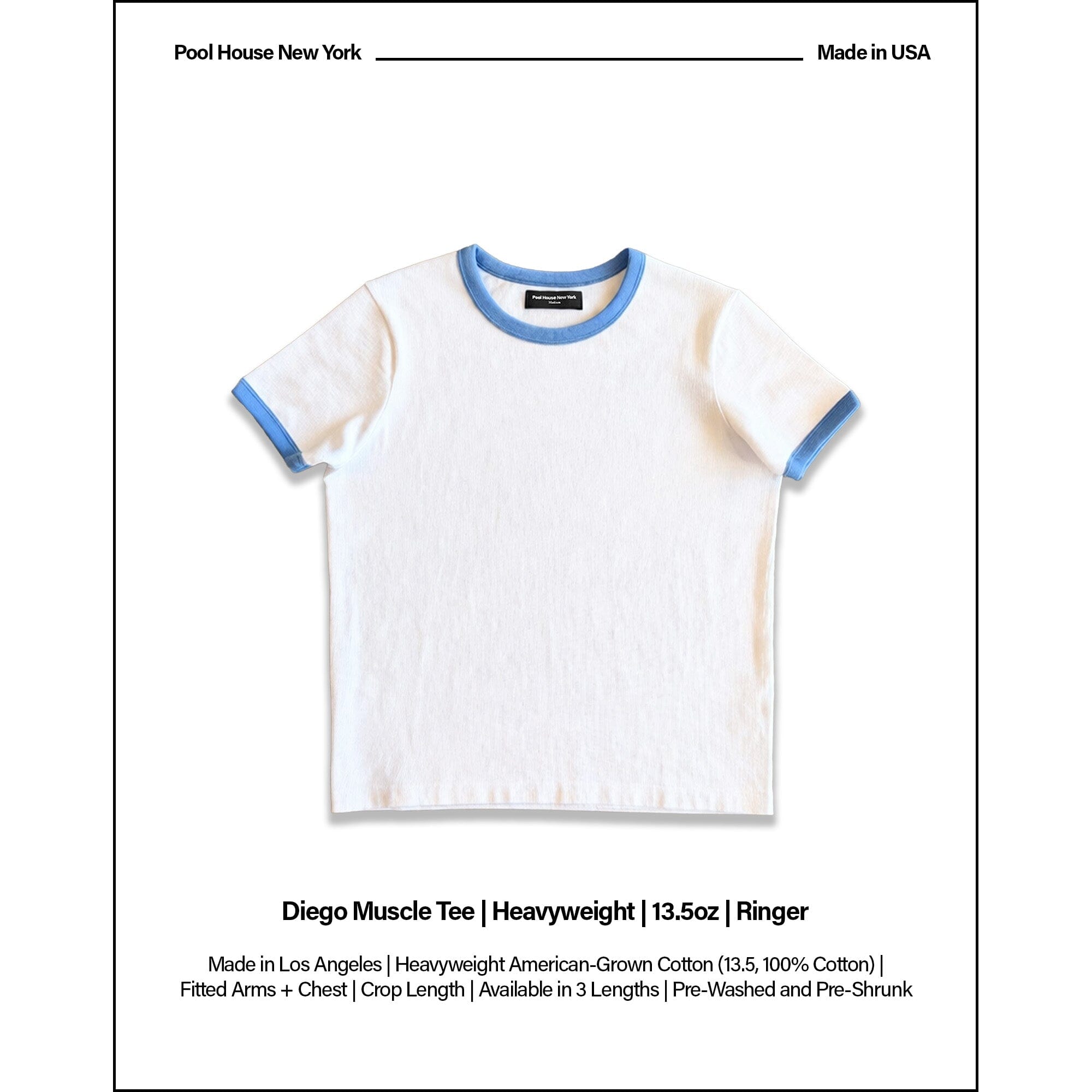 Diego Muscle Tee | Heavyweight | 13.5oz | Ringer – Pool House New York