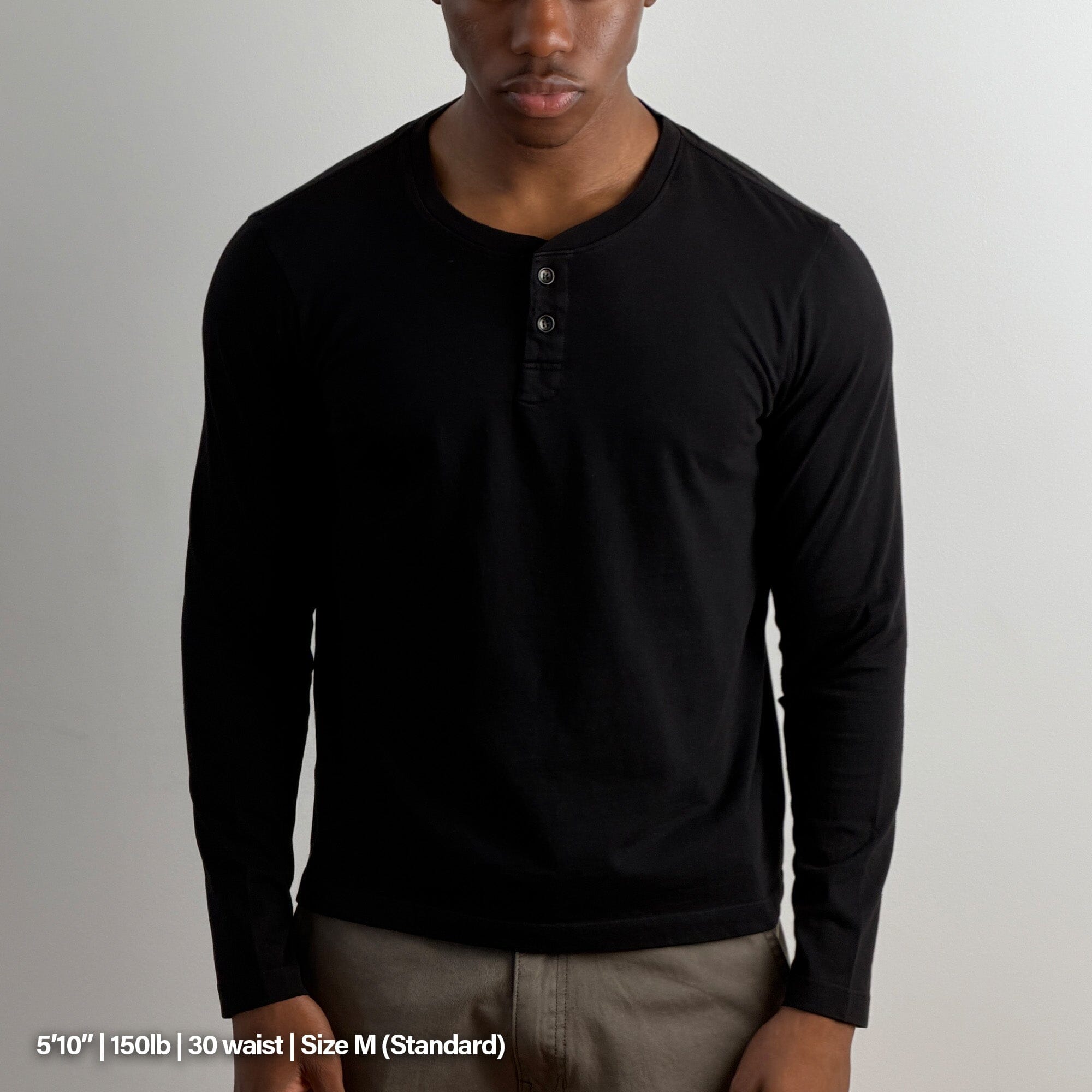 Los Feliz Crop Muscle Tee | Henley Long Sleeve T-Shirt Classic Black 