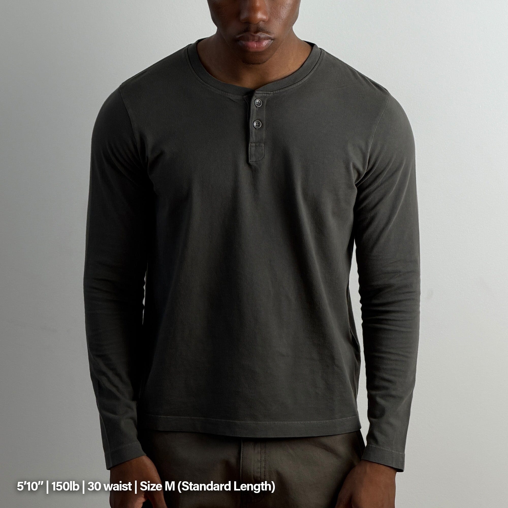 Los Feliz Crop Muscle Tee | Henley Long Sleeve T-Shirt Dark Grey 