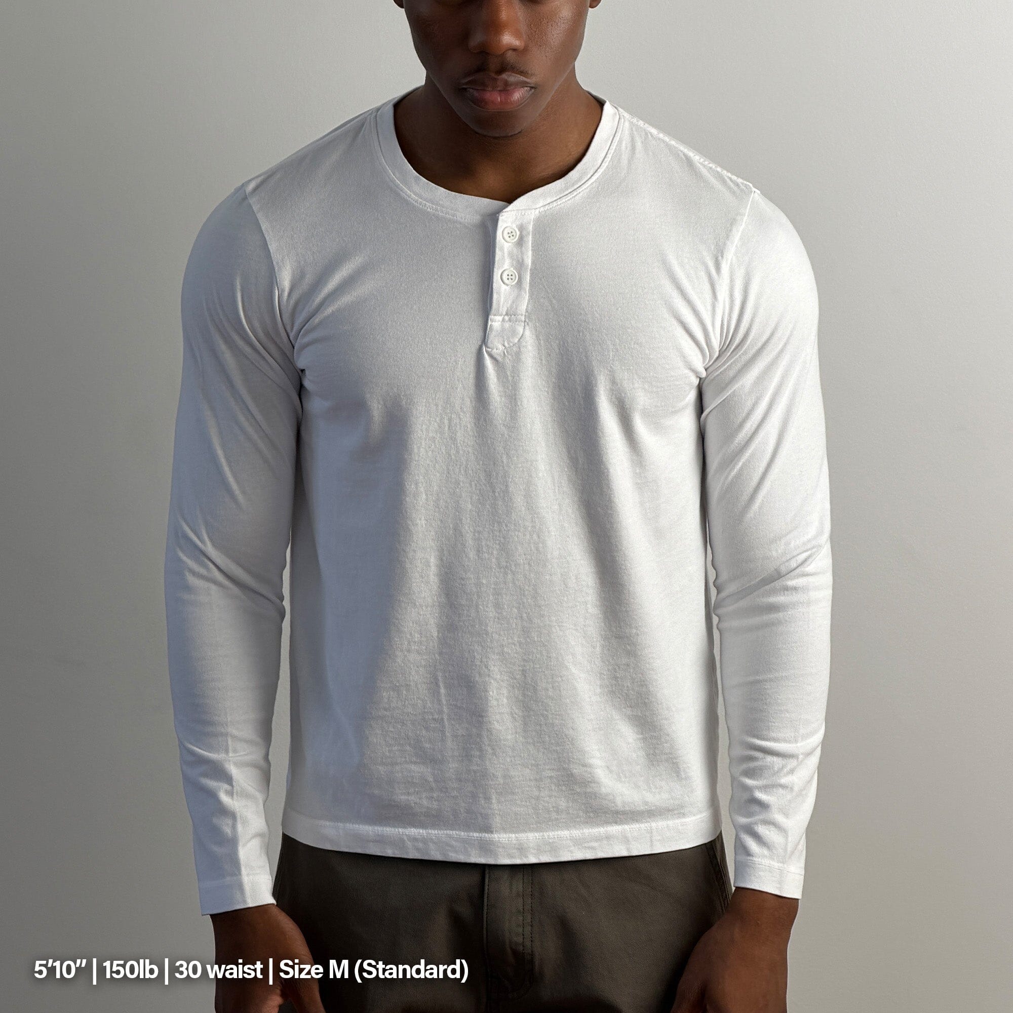 Los Feliz Crop Muscle Tee | Henley Long Sleeve T-Shirt Classic White 
