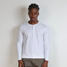 Los Feliz Crop Muscle Tee | Henley Long Sleeve T-Shirt Classic White 