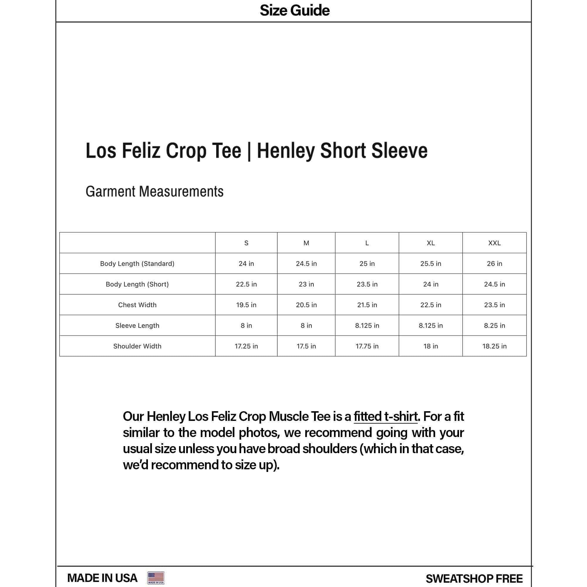 Los Feliz Crop Muscle Tee | Henley Short Sleeve T-Shirt Classic Black 