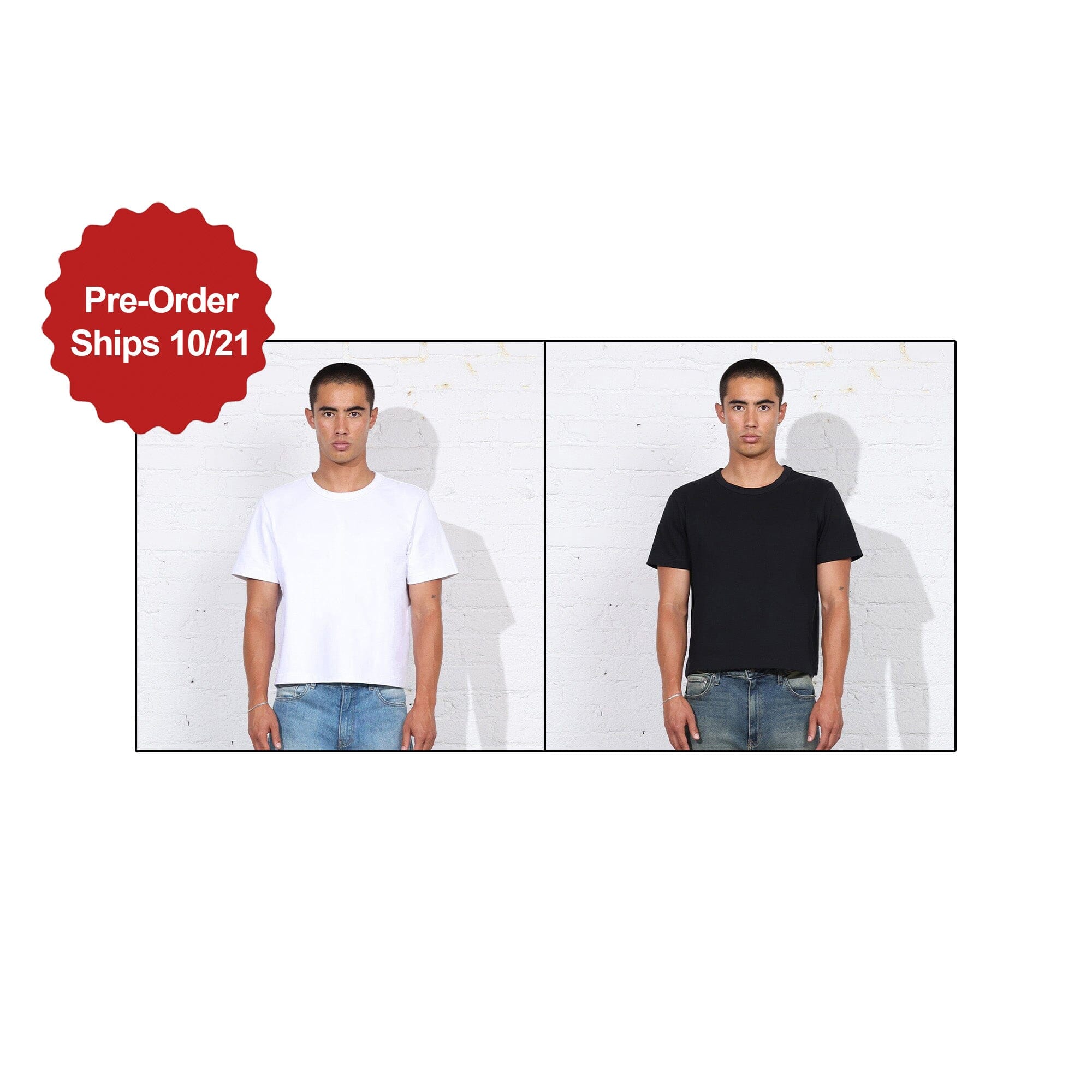 2-Pack | The Larchmont Super-Crop Tee T-Shirt Classic White | Black 