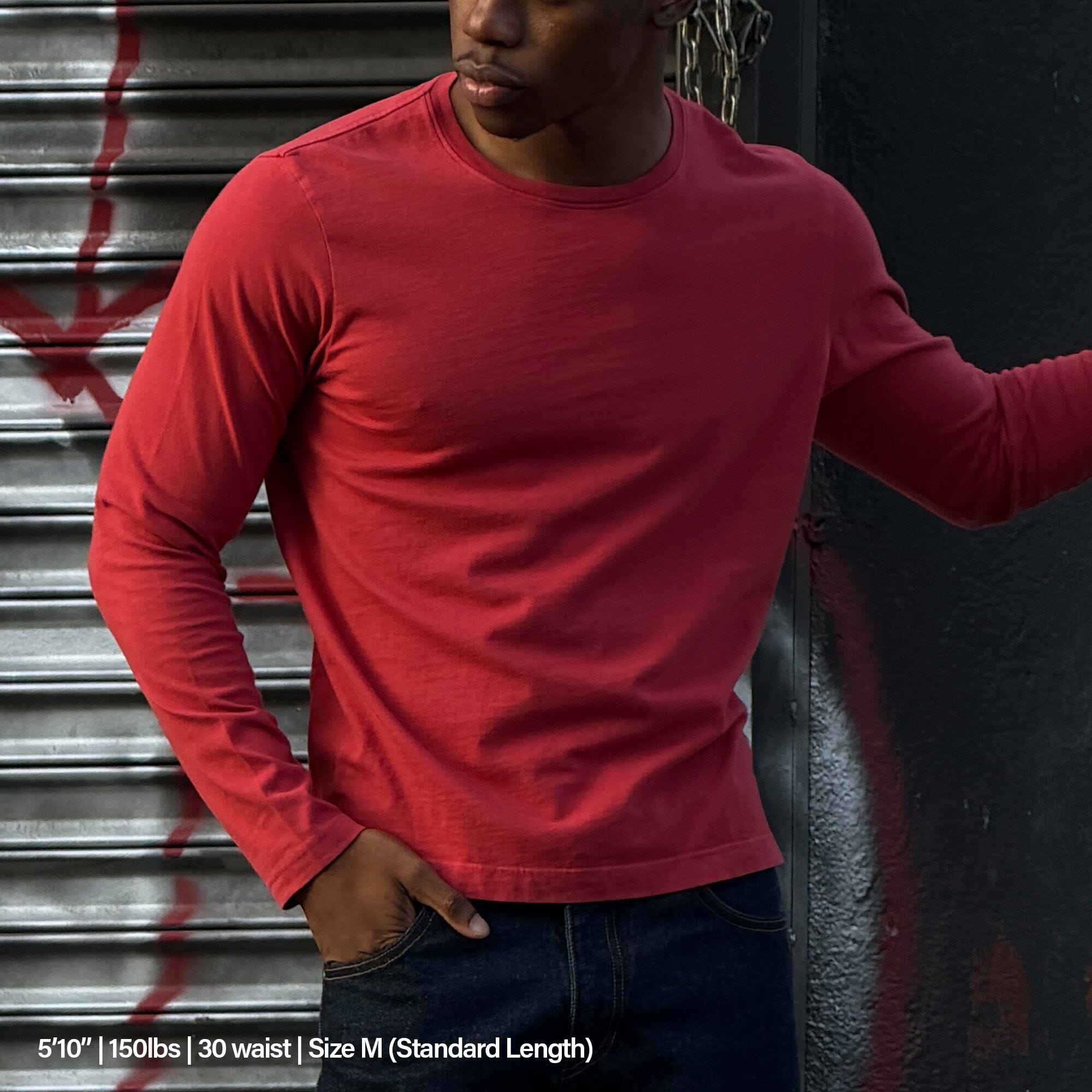 Los Feliz Crop Muscle Tee II | Long Sleeve T-Shirt PH Red 