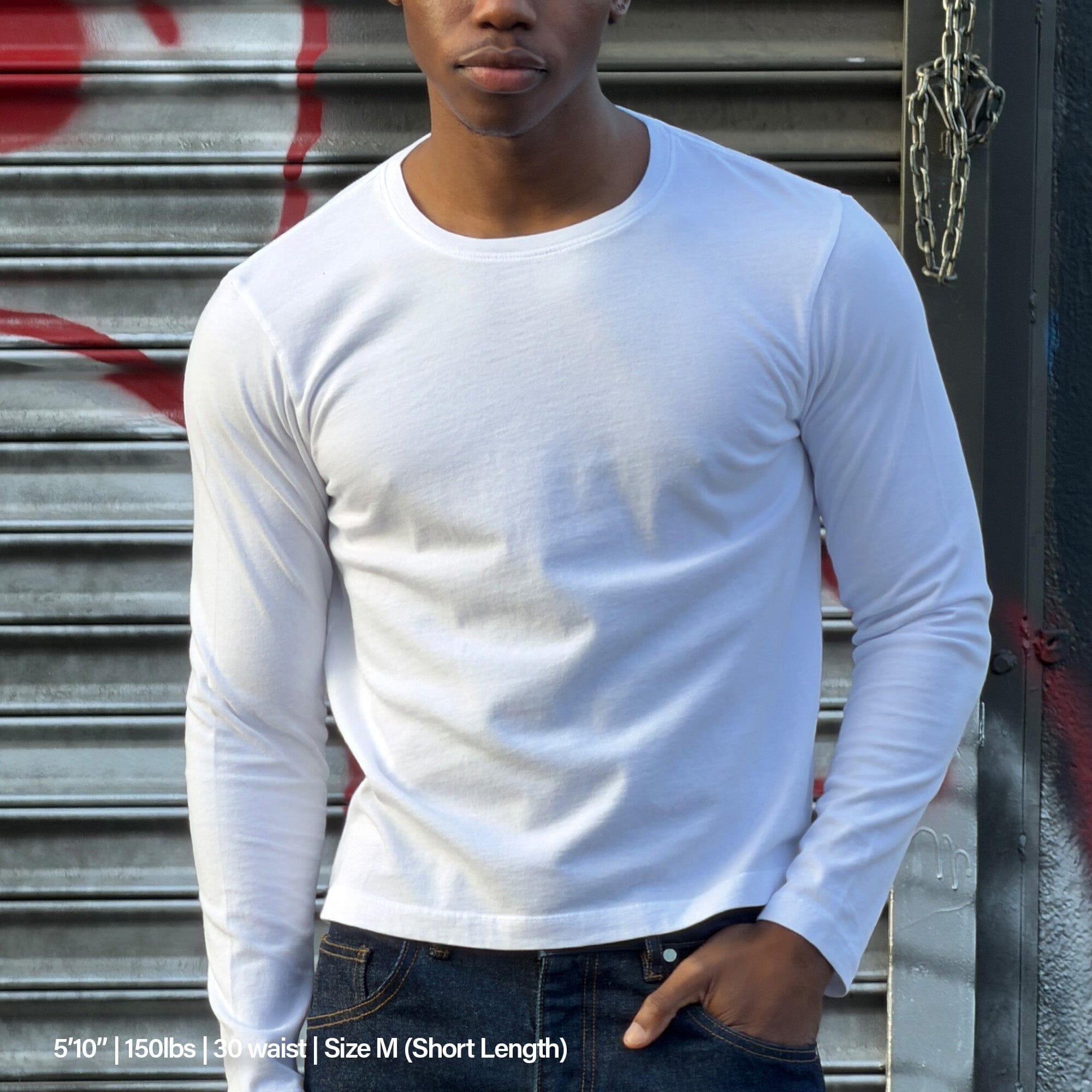 Los Feliz Crop Muscle Tee II | Long Sleeve T-Shirt Classic White 