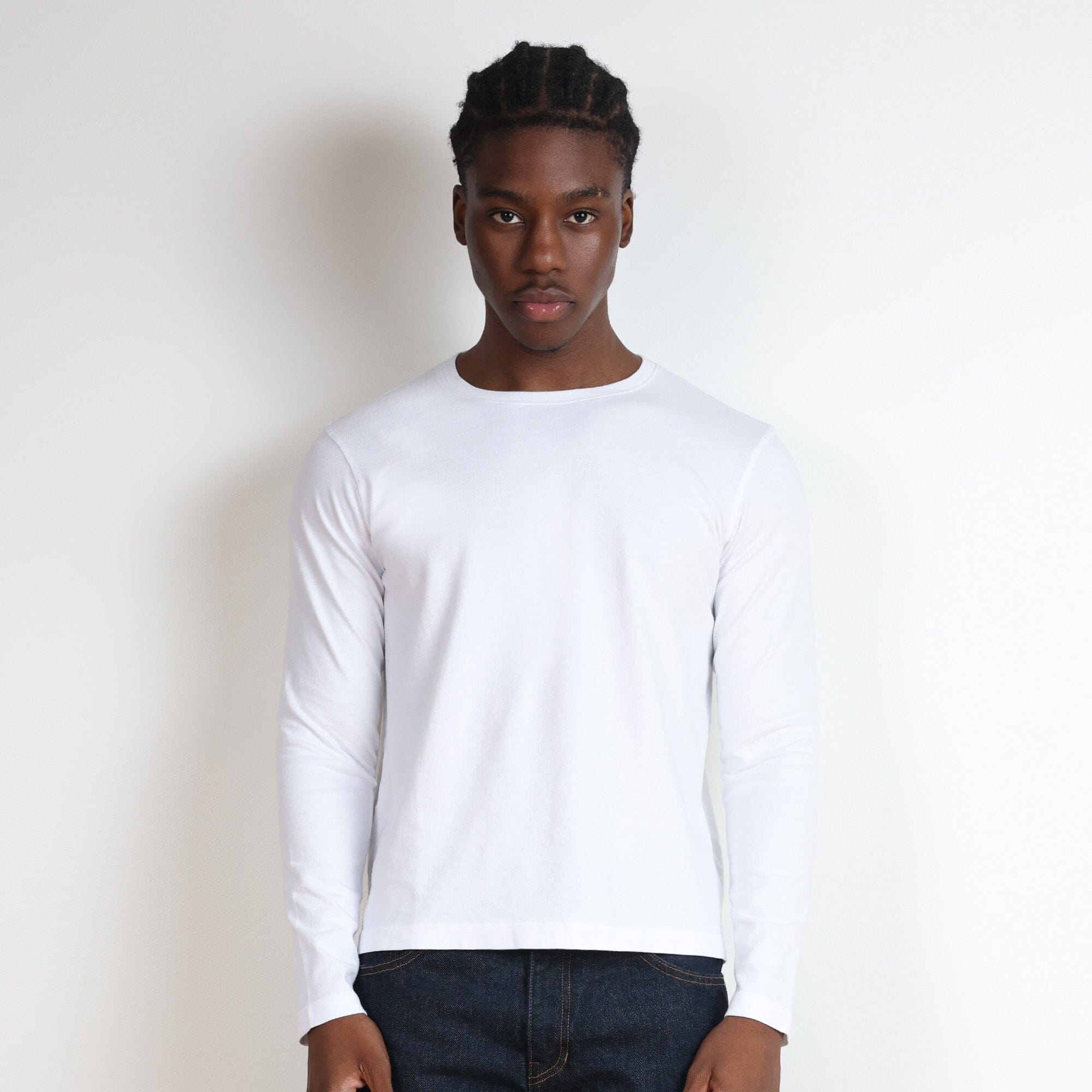 Los Feliz Crop Muscle Tee II | Long Sleeve T-Shirt Classic White 