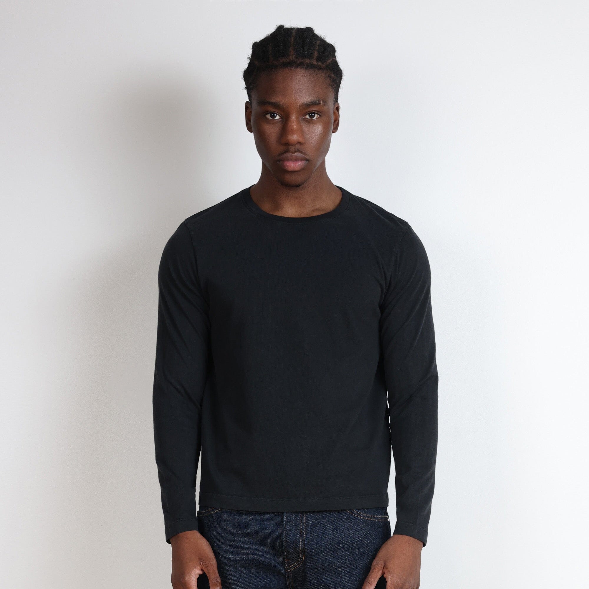 Los Feliz Crop Muscle Tee II | Long Sleeve T-Shirt Ash Black 