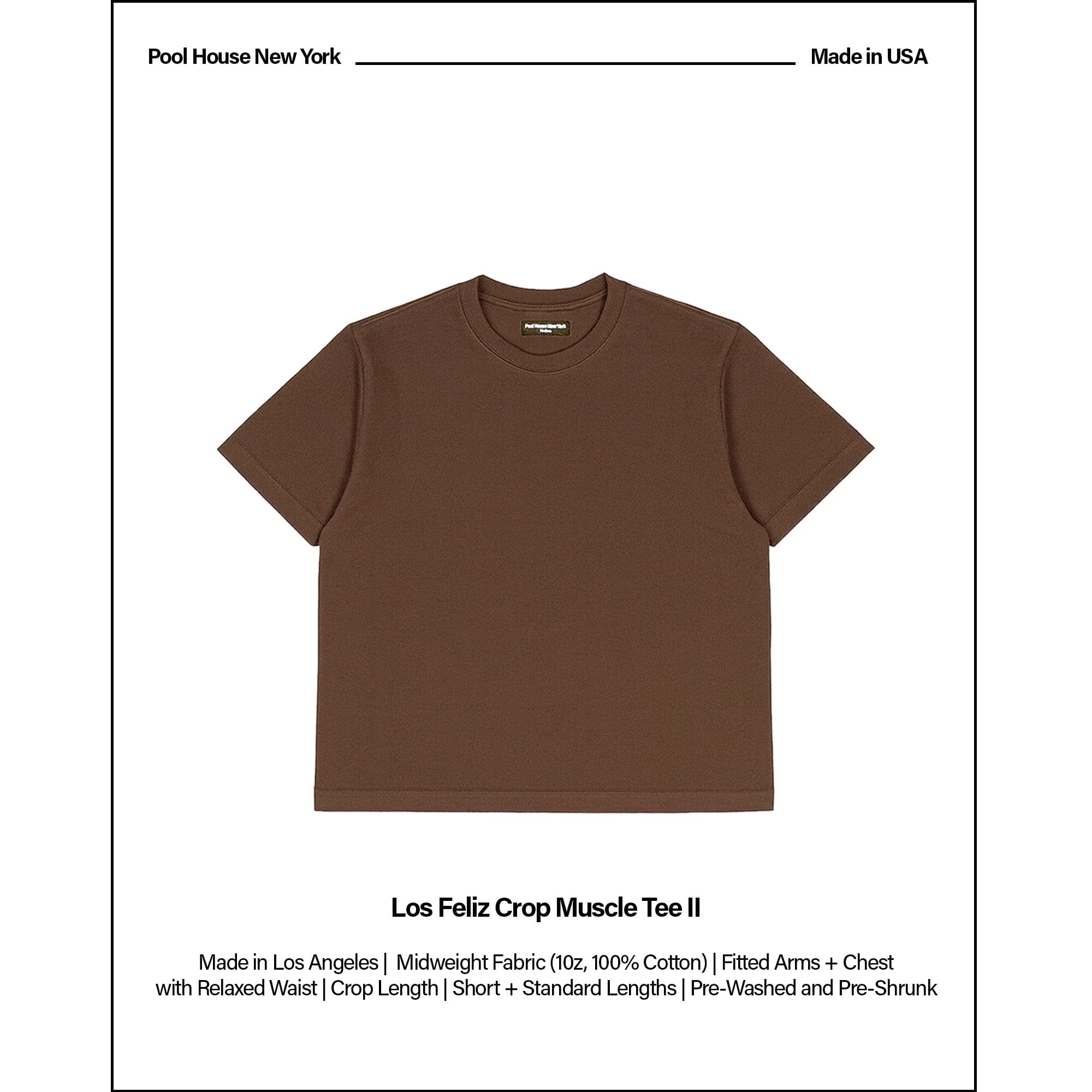 Los Feliz Crop Muscle Tee II T-Shirt Chocolate Brown 