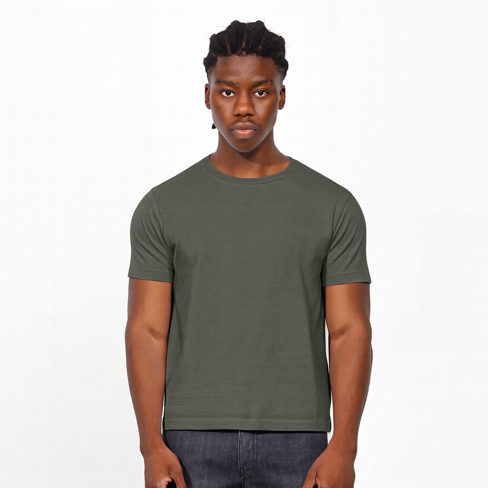 Los Feliz Crop Muscle Tee II T-Shirt Concrete Olive 