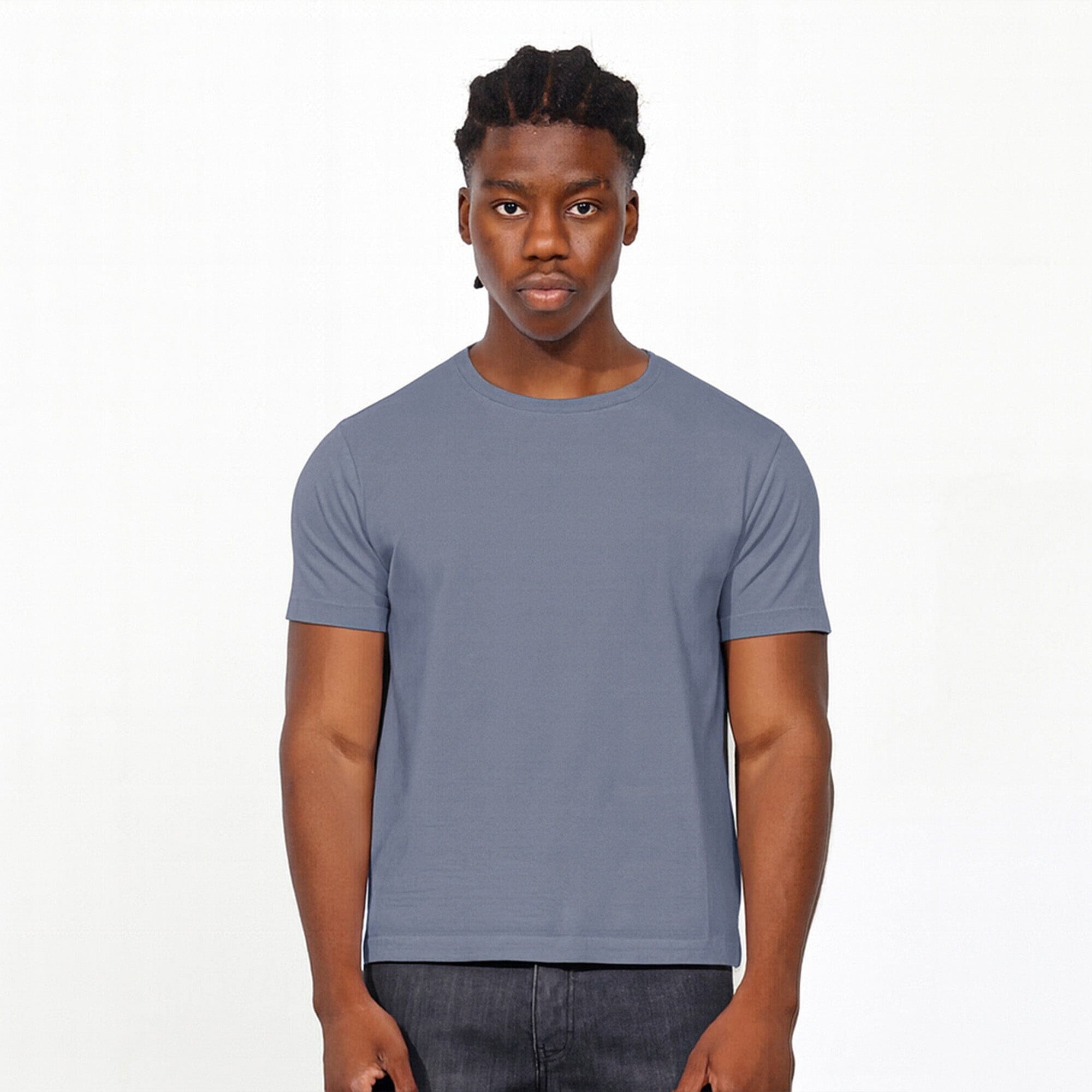 Los Feliz Crop Muscle Tee II T-Shirt Steel Blue 