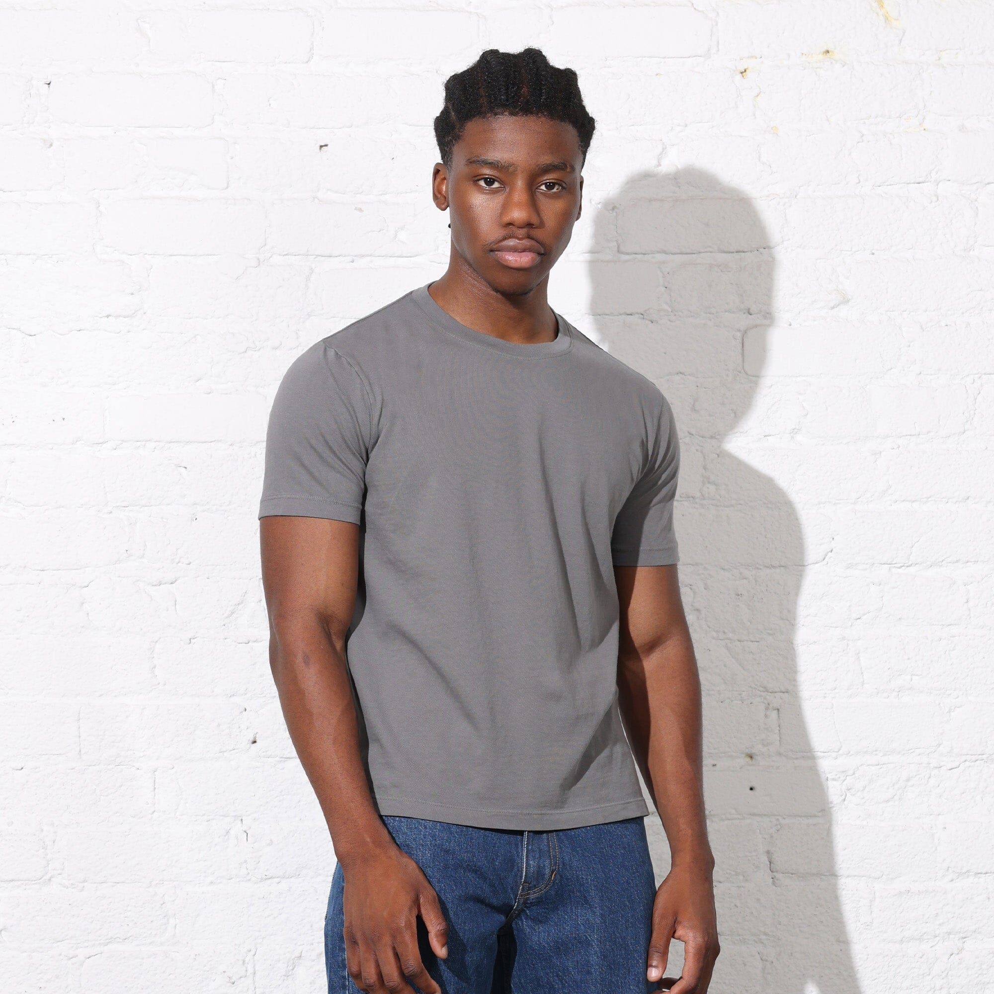 Los Feliz Crop Muscle Tee II T-Shirt Smoke Grey 