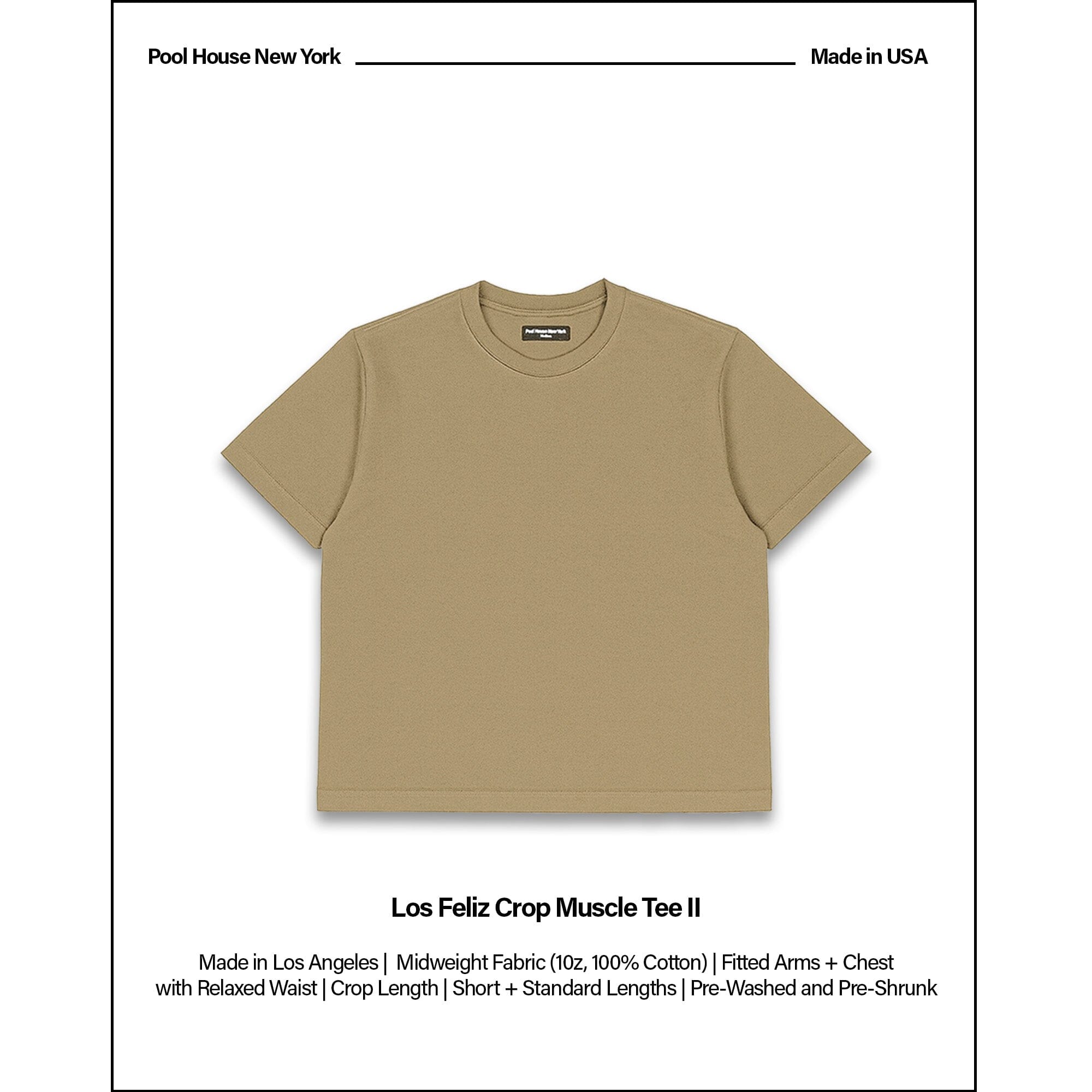 Los Feliz Crop Muscle Tee II T-Shirt Martini Olive 