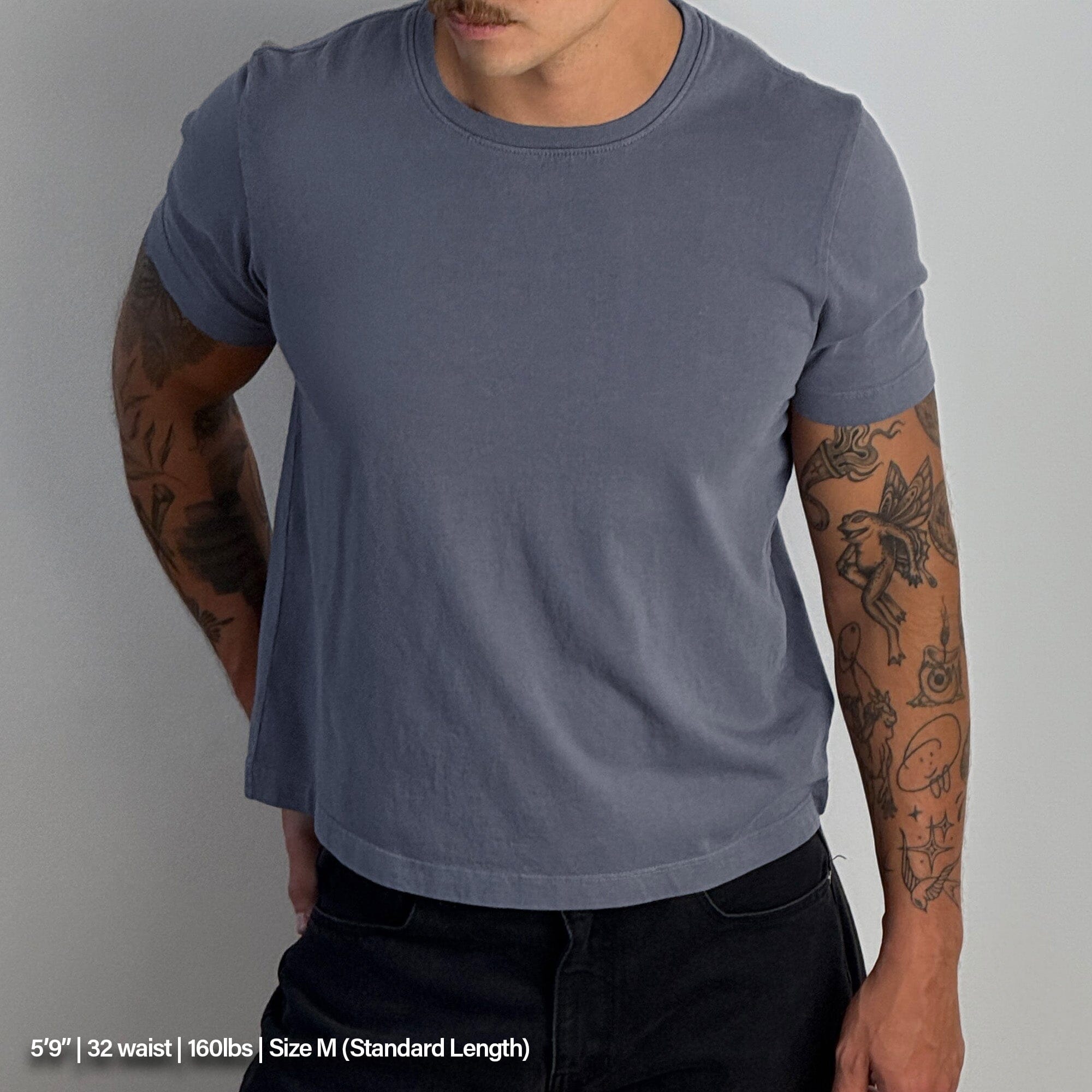 Los Feliz Crop Muscle Tee II T-Shirt Steel Blue 