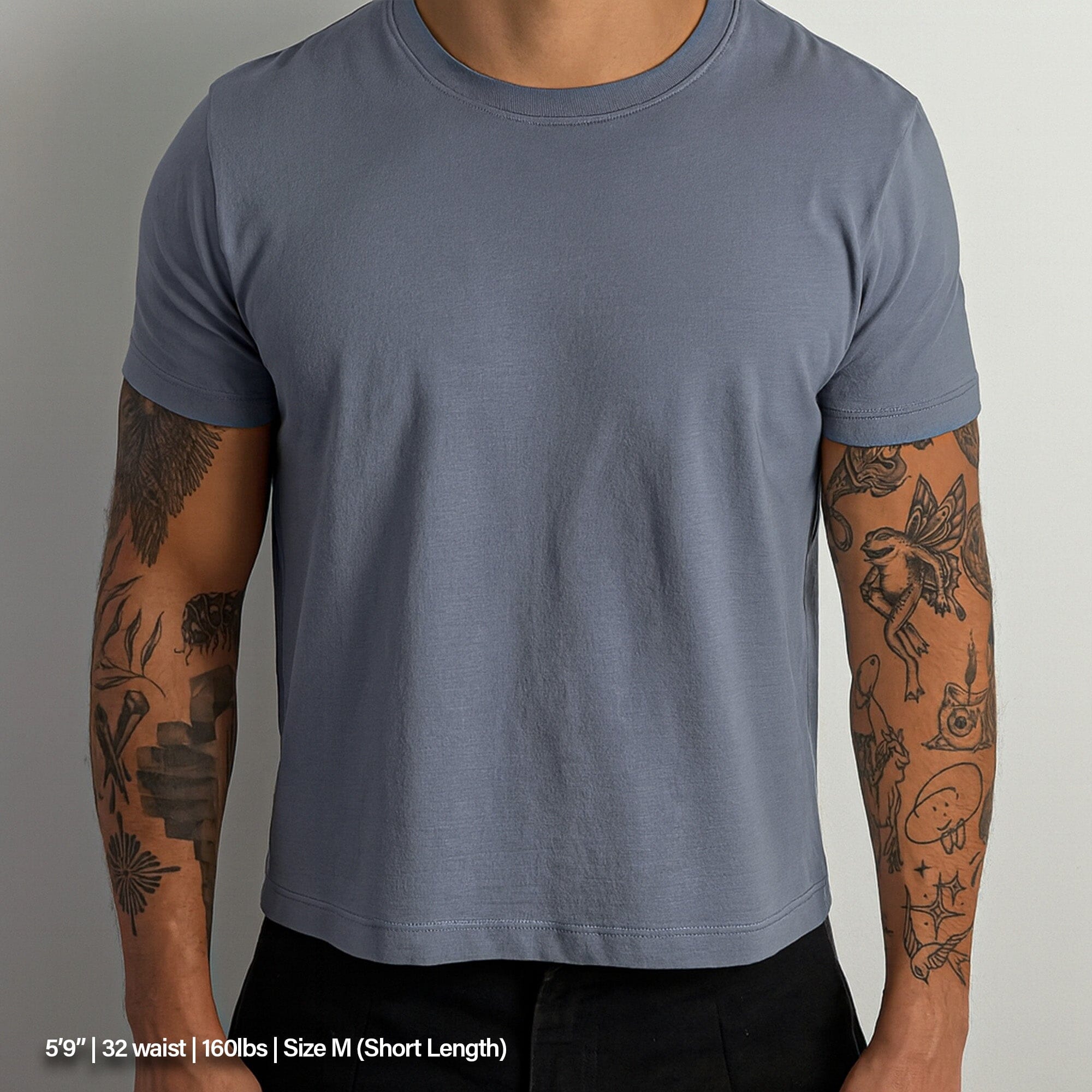 Los Feliz Crop Muscle Tee II T-Shirt Steel Blue 