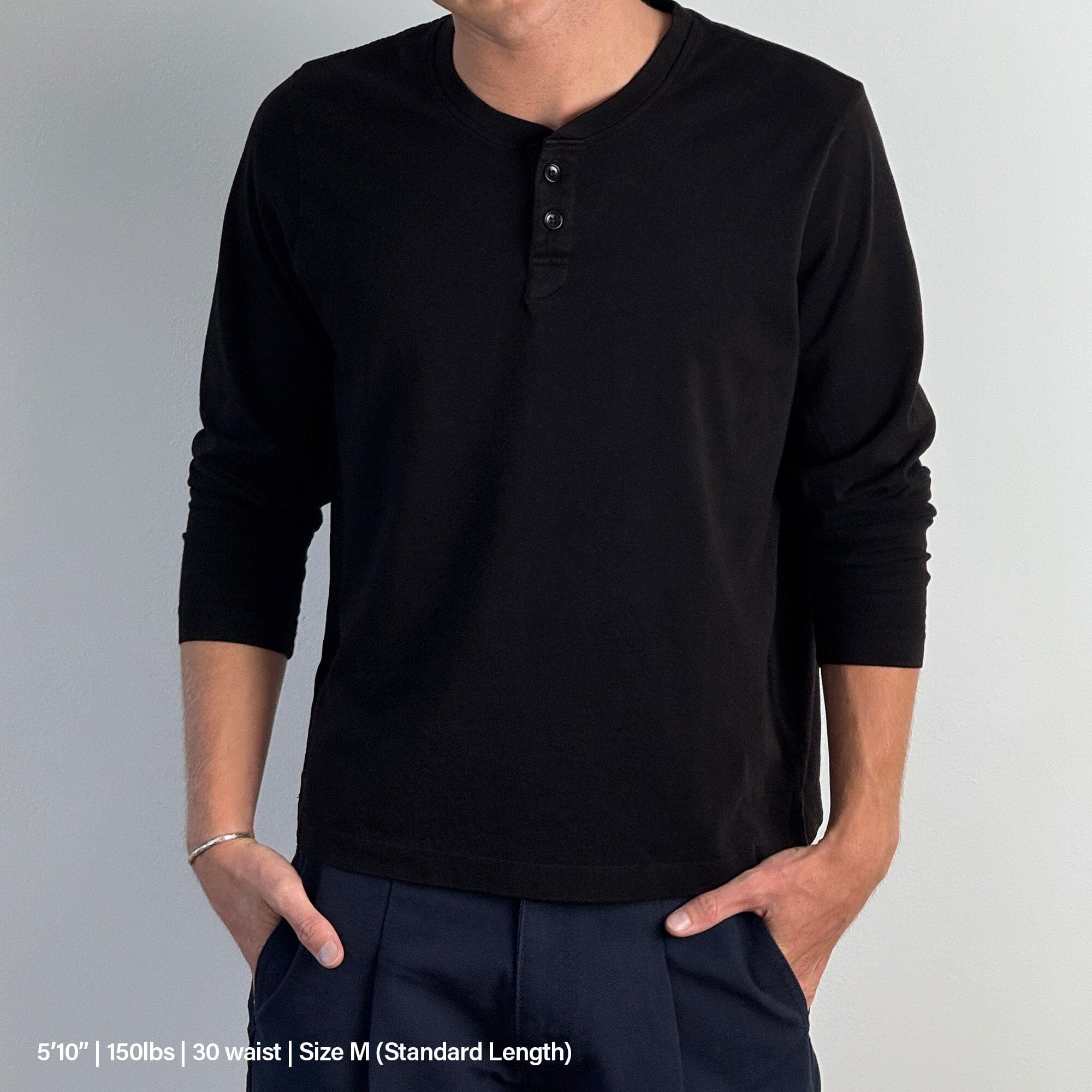 Los Feliz Crop Muscle Tee | Henley Long Sleeve T-Shirt Classic Black 