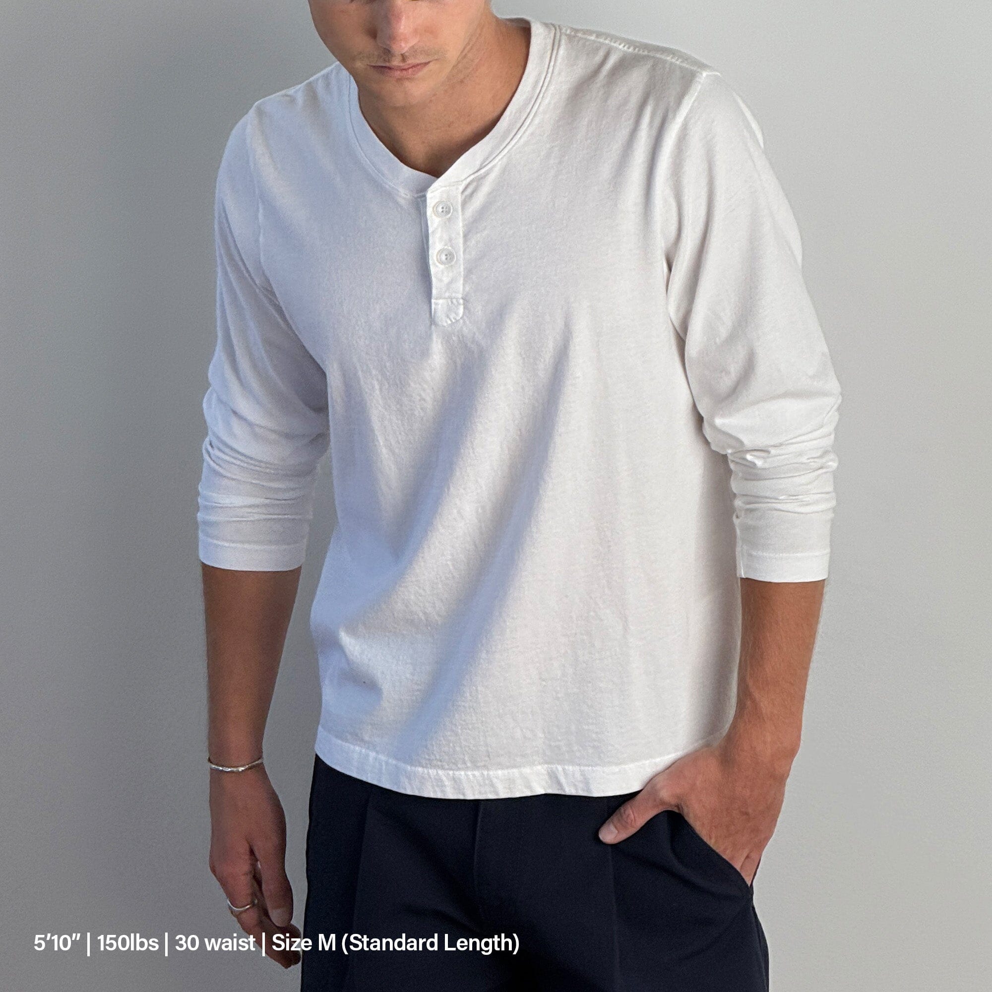Los Feliz Crop Muscle Tee | Henley Long Sleeve T-Shirt Classic White 