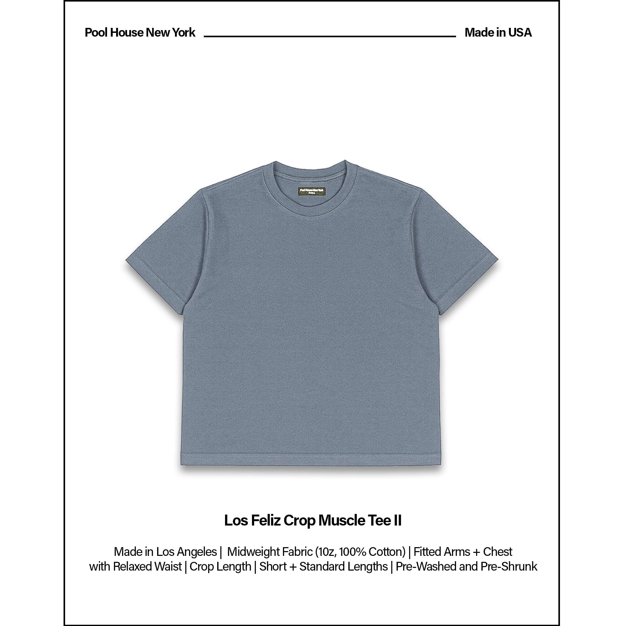 Los Feliz Crop Muscle Tee II T-Shirt Steel Blue 
