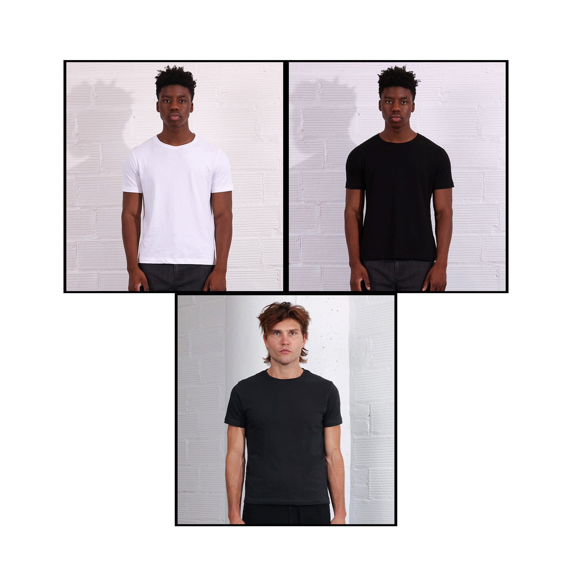 3-Pack Variety | Los Feliz Half Crop Muscle Tee T-Shirt Dream White | Coal Black | Vintage Black 