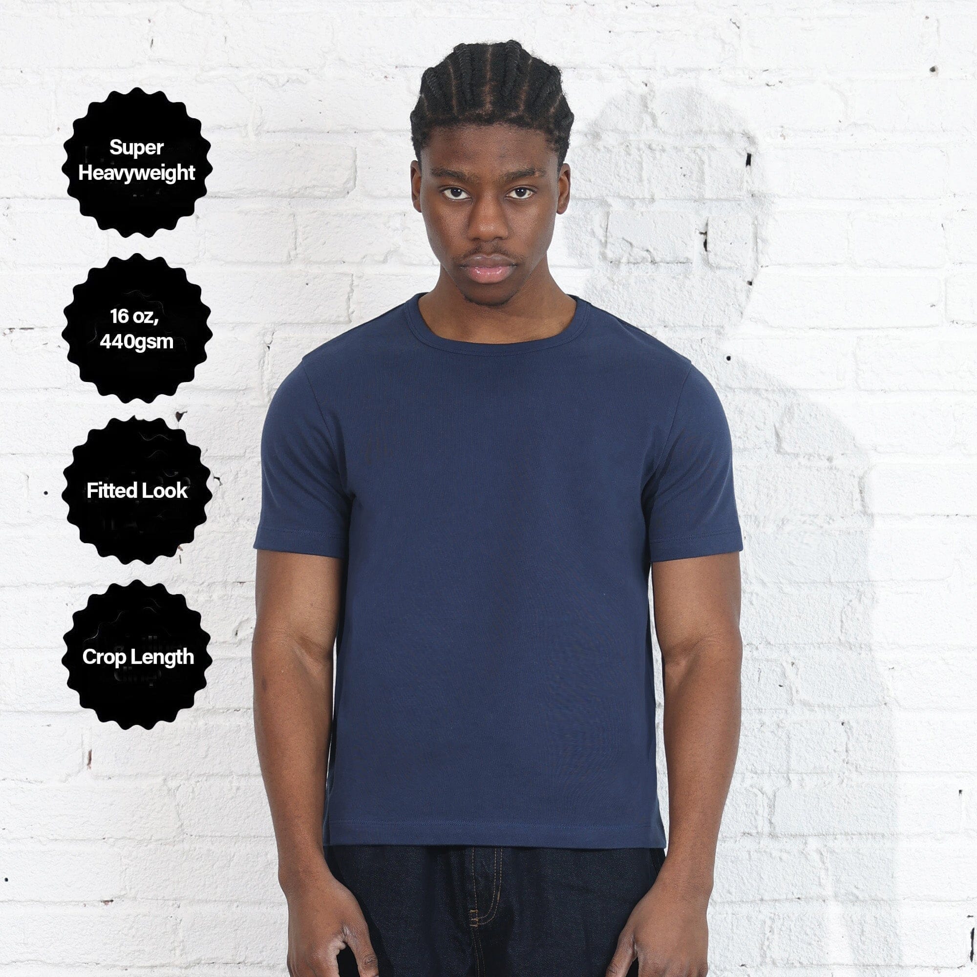 Los Feliz Crop Muscle Tee II | Heavyweight T-Shirt Classic Navy 