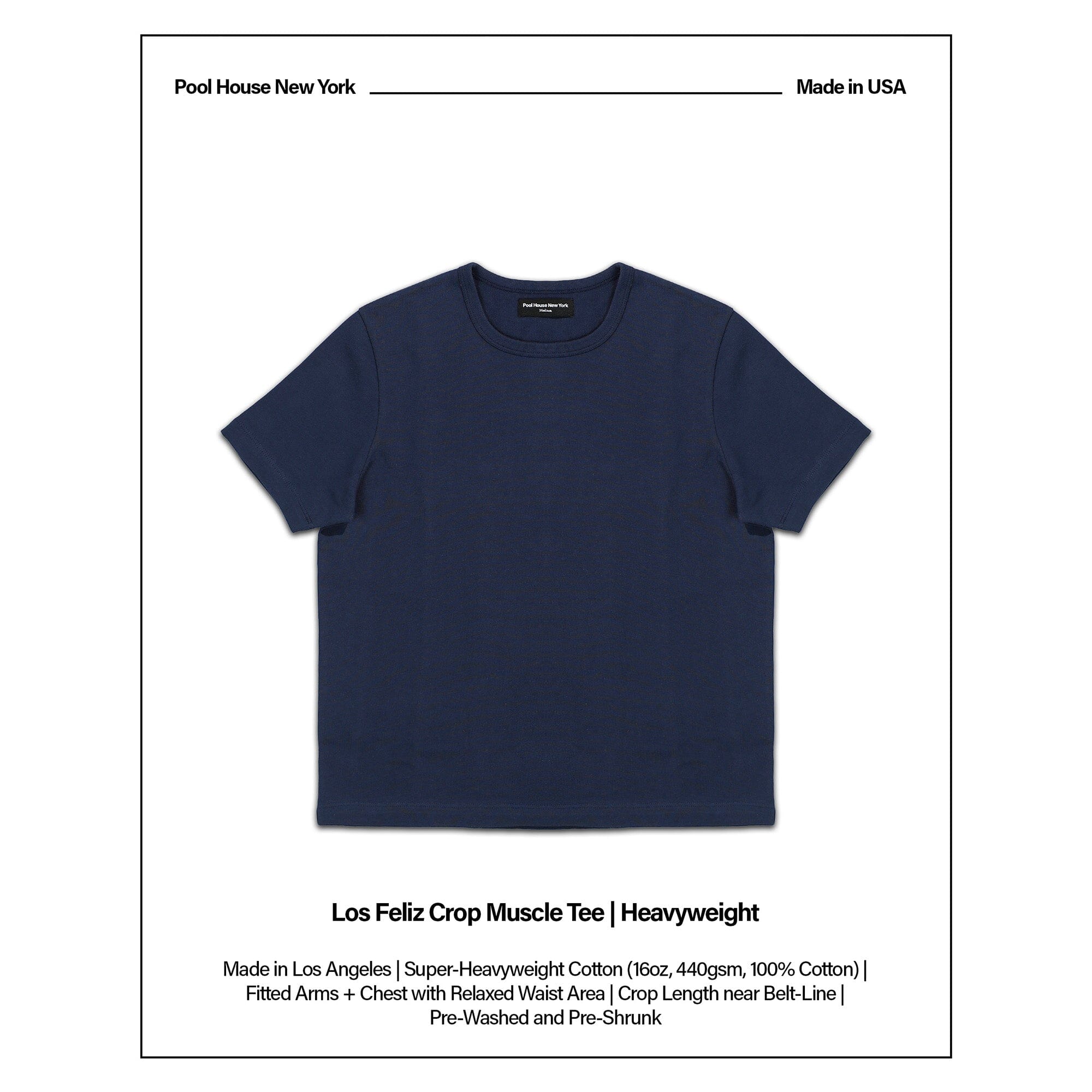 Los Feliz Crop Muscle Tee II | Heavyweight T-Shirt Classic Navy 