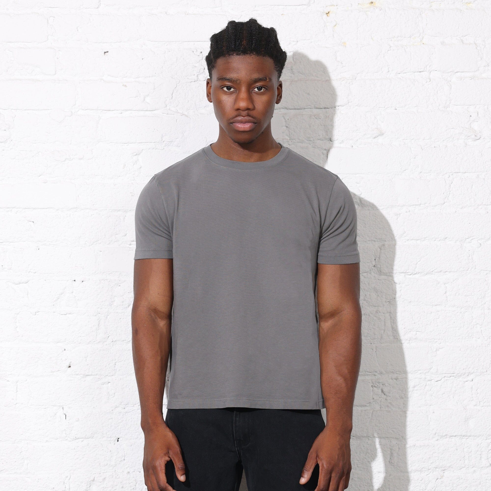 Los Feliz Crop Muscle Tee II T-Shirt Smoke Grey 