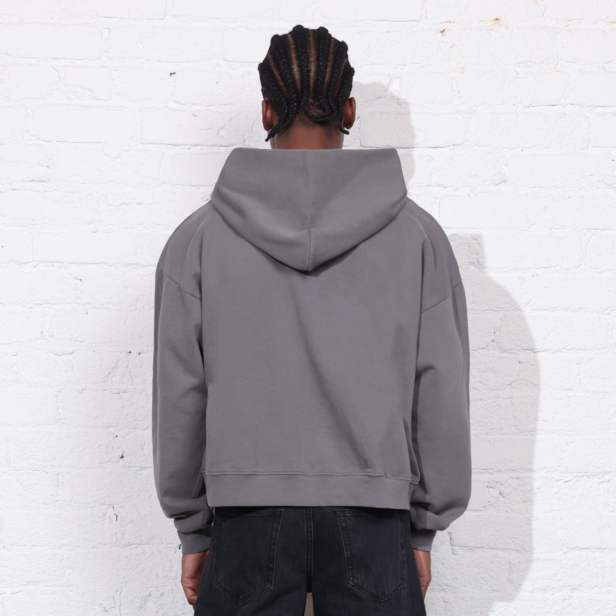 The Mercer Crop Zip II Smoke Grey 