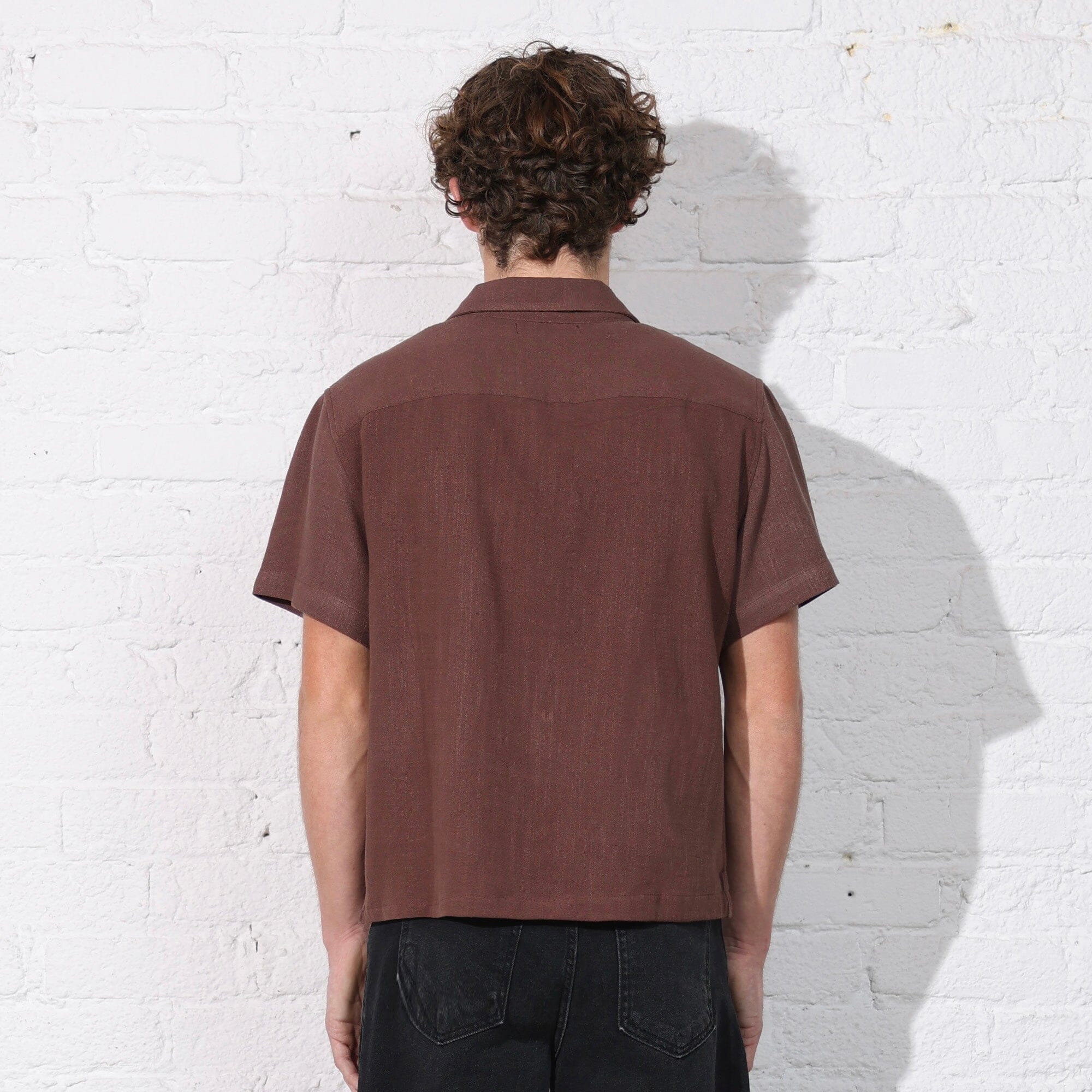 The Rosewood Crop Button-Up (Short Sleeve) Sunfade Brown 