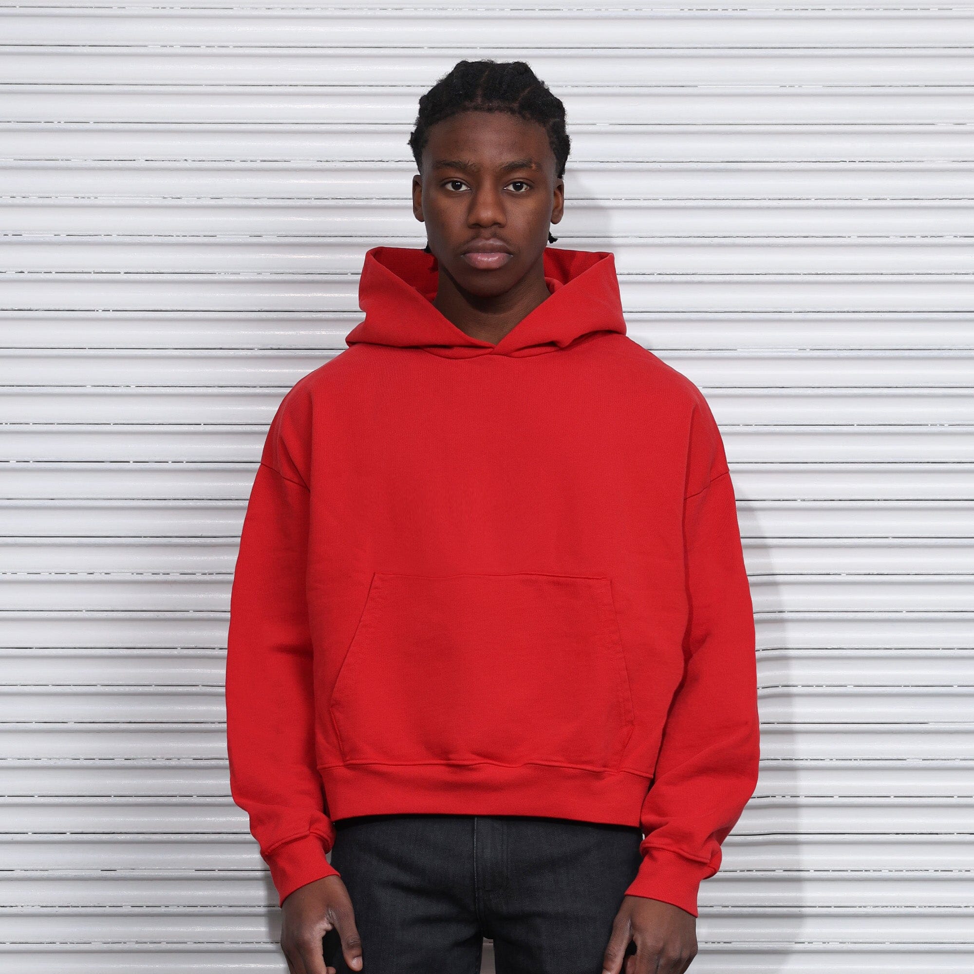 The Bowery Crop Hoodie Cherry Red 