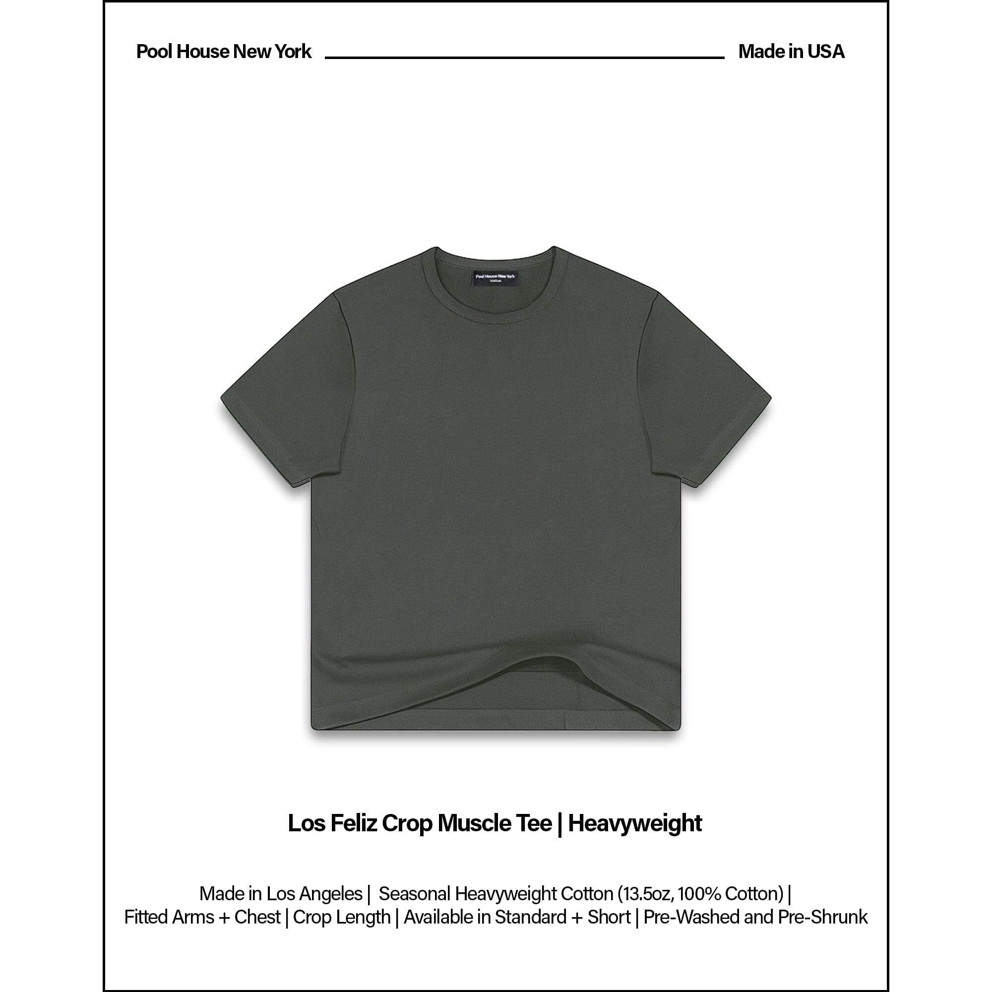 Los Feliz Crop Muscle Tee II | Heavyweight '25 T-Shirt Concrete Olive 