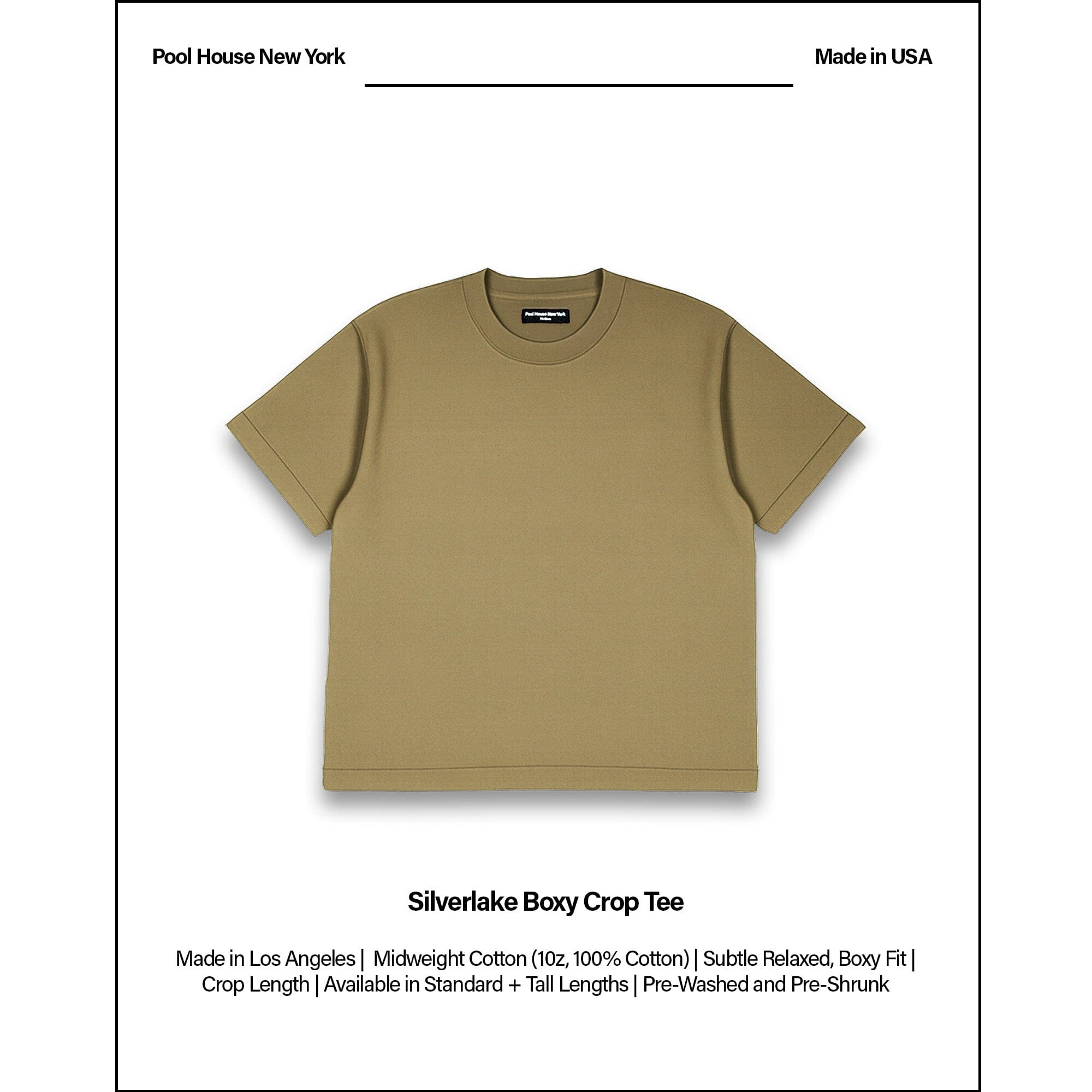 Silverlake Crop Tee II T-Shirt Martini Olive 