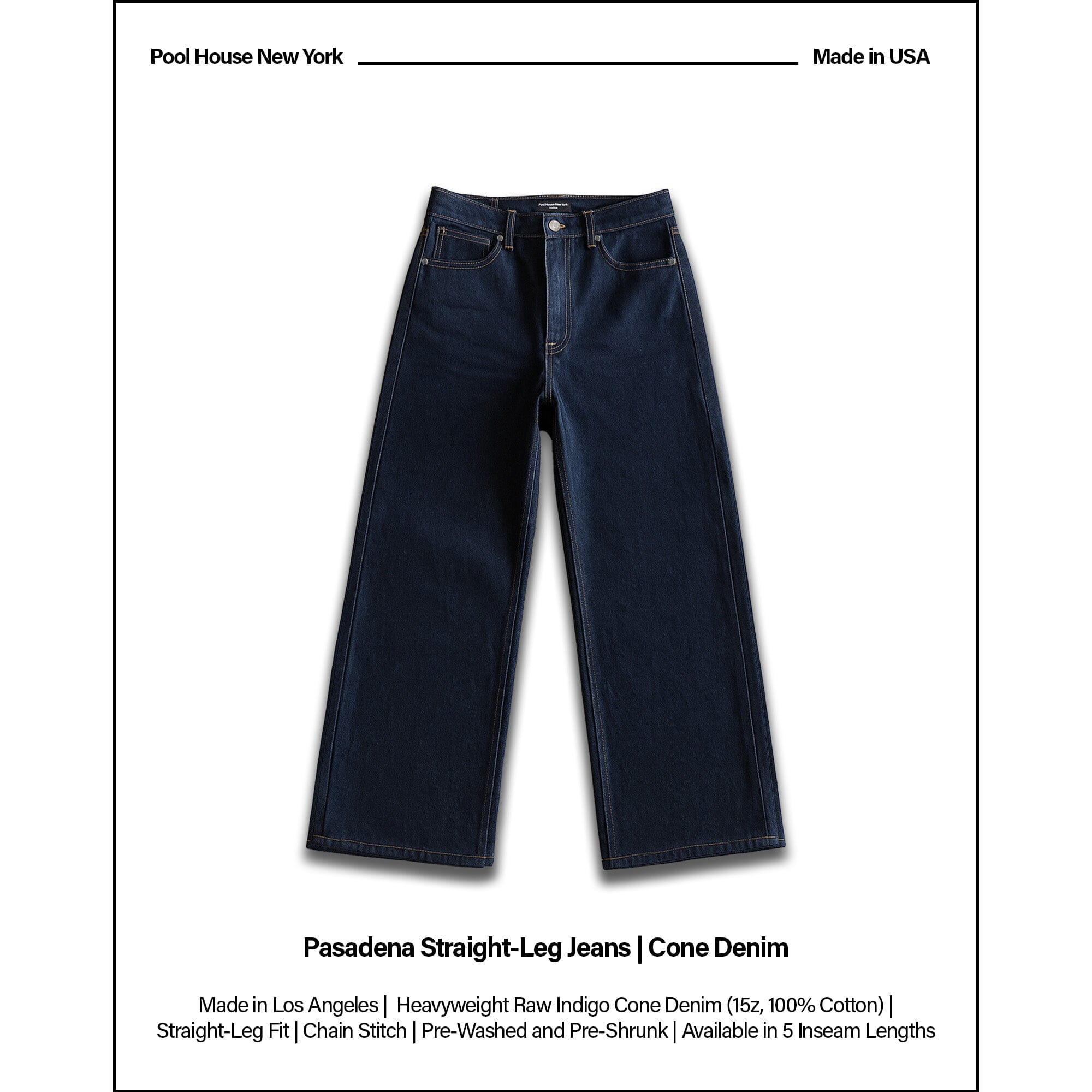 Pasadena Dad Jeans | Straight-Leg | Cone Denim Raw Indigo 