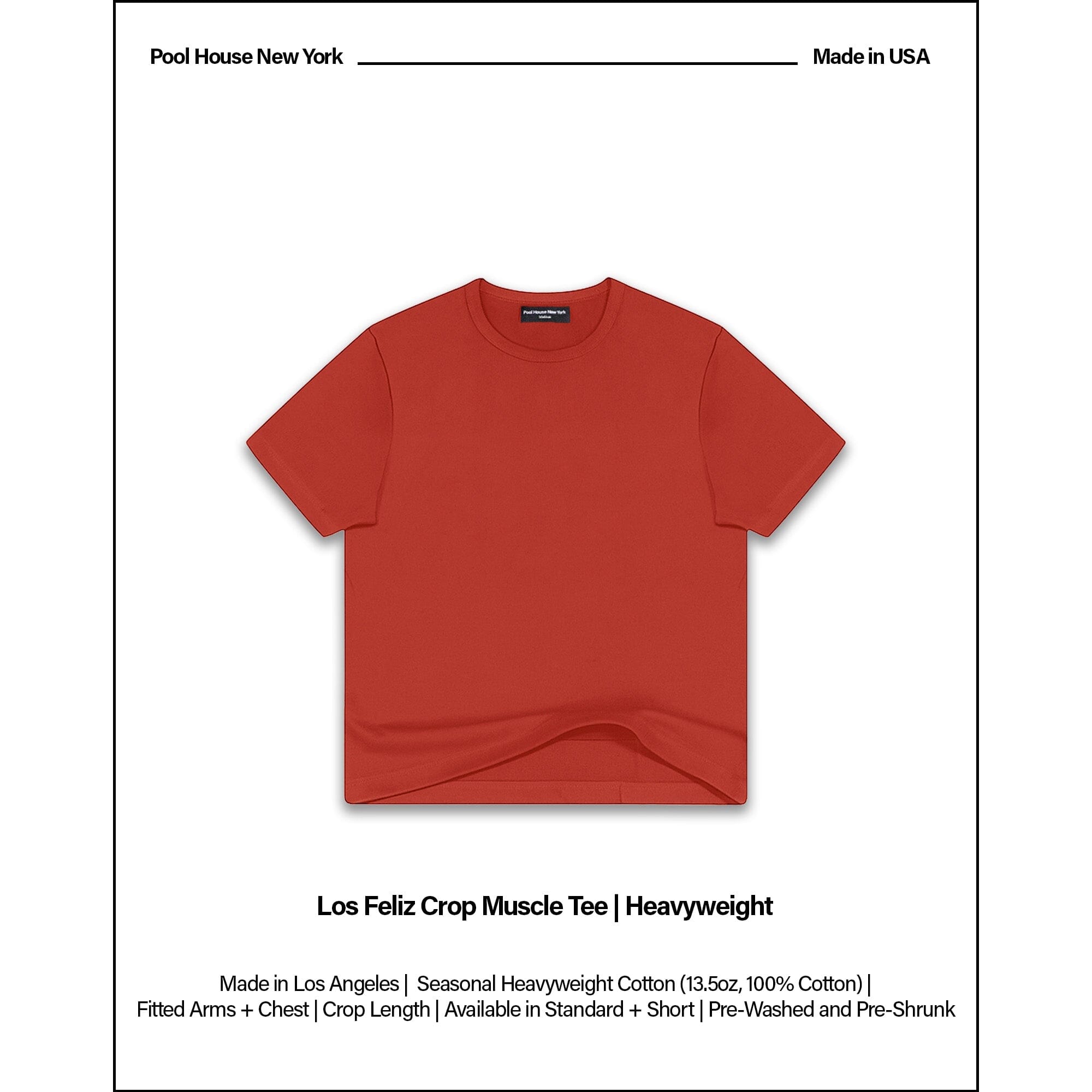 Los Feliz Crop Muscle Tee II | Heavyweight '25 T-Shirt PH Red 