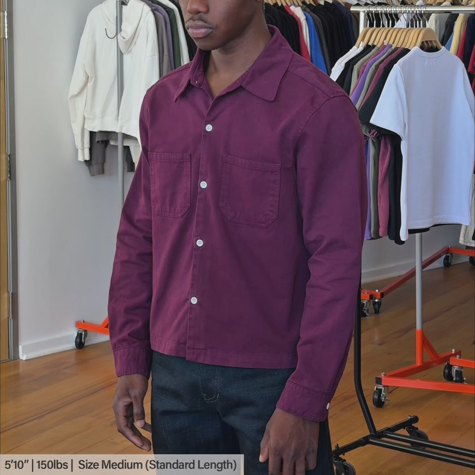 newport crop button up burgundy video