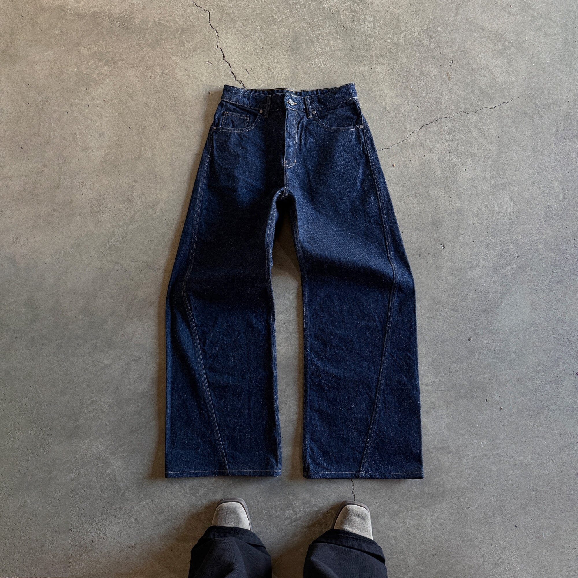 Twisted Tokyo Dad Jeans | Baggy, Wide-Leg Raw Indigo 