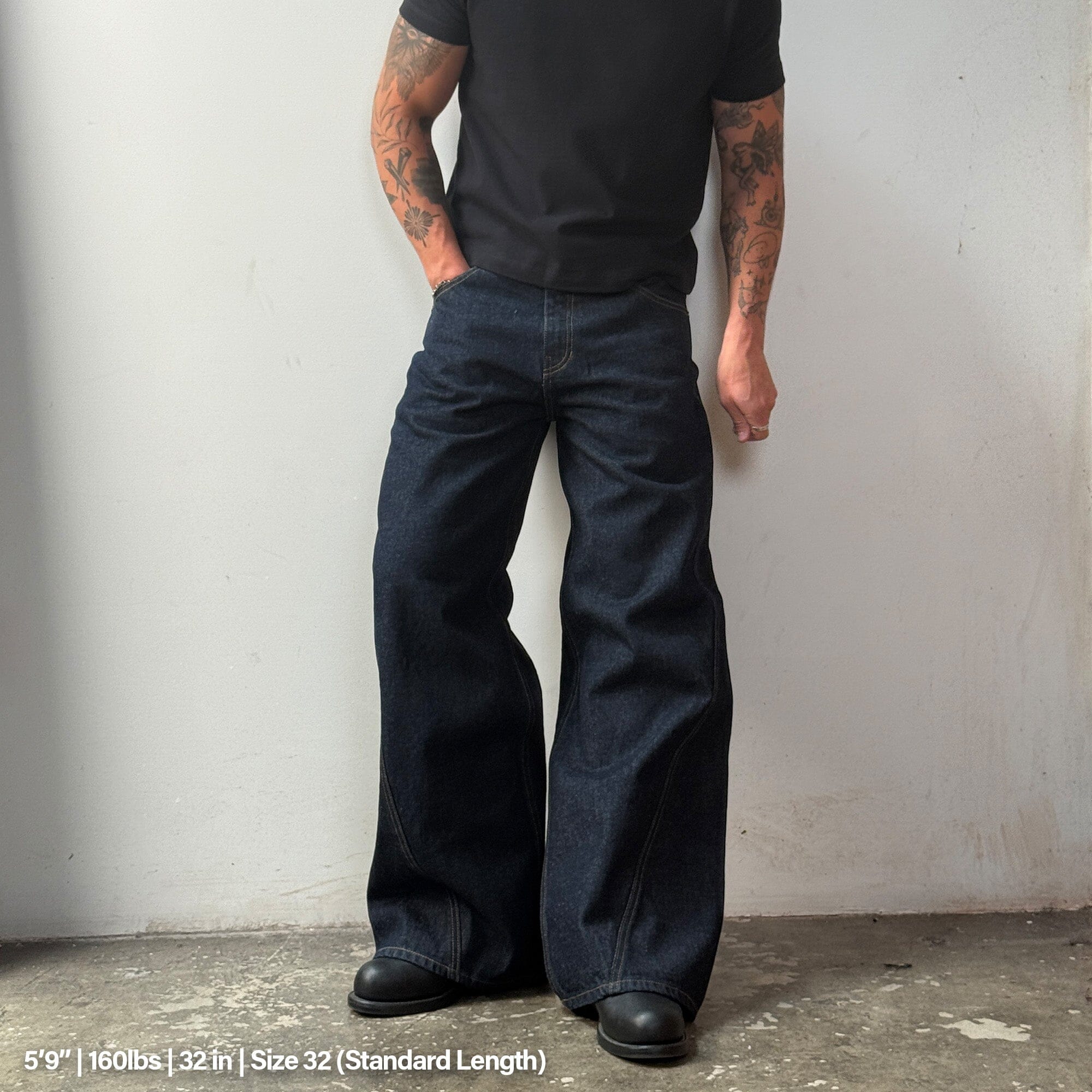 Twisted Tokyo Dad Jeans | Baggy, Wide-Leg Raw Indigo 