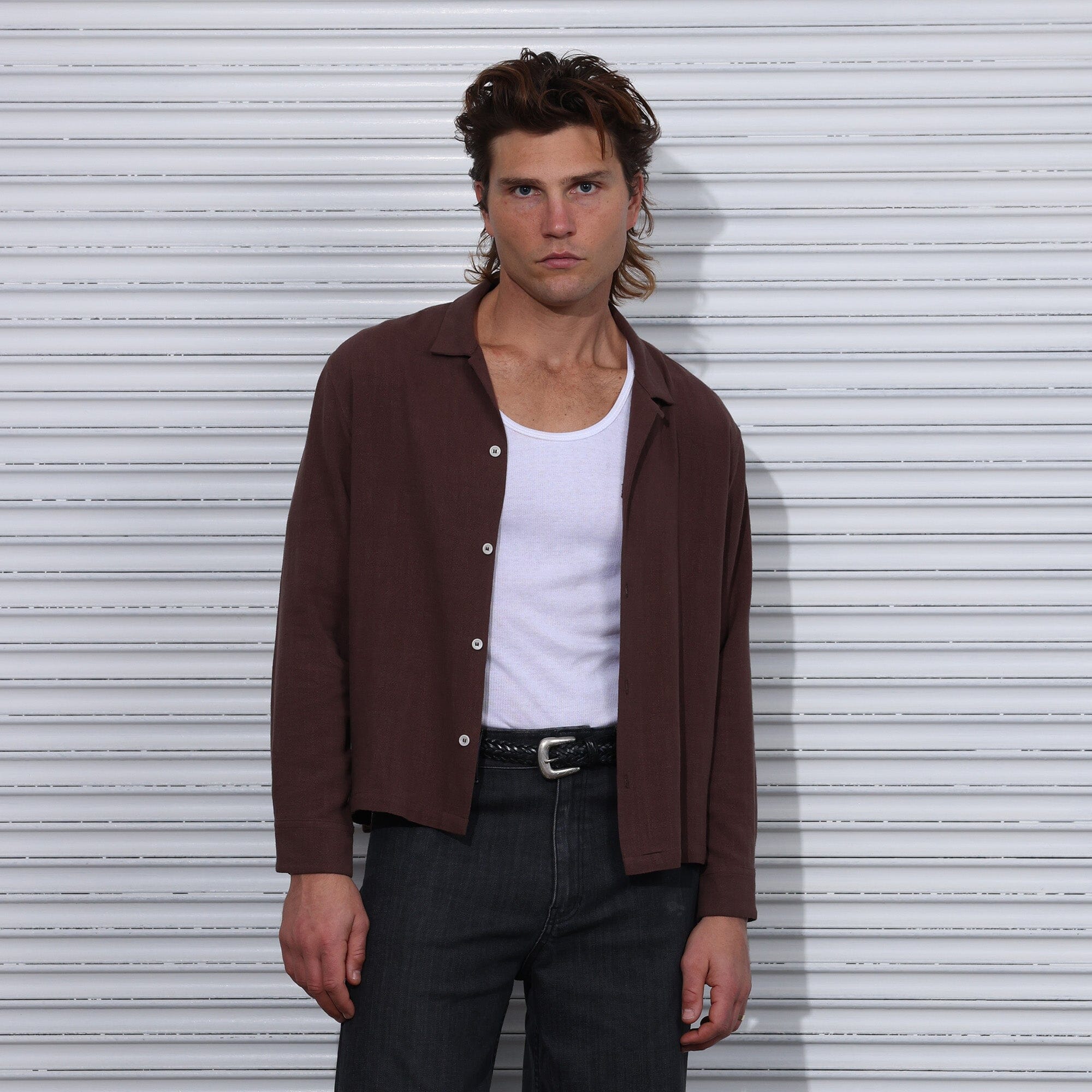The Rosewood Crop Button-Up II | Coming Soon (Dec. 7) Cherry Brown 