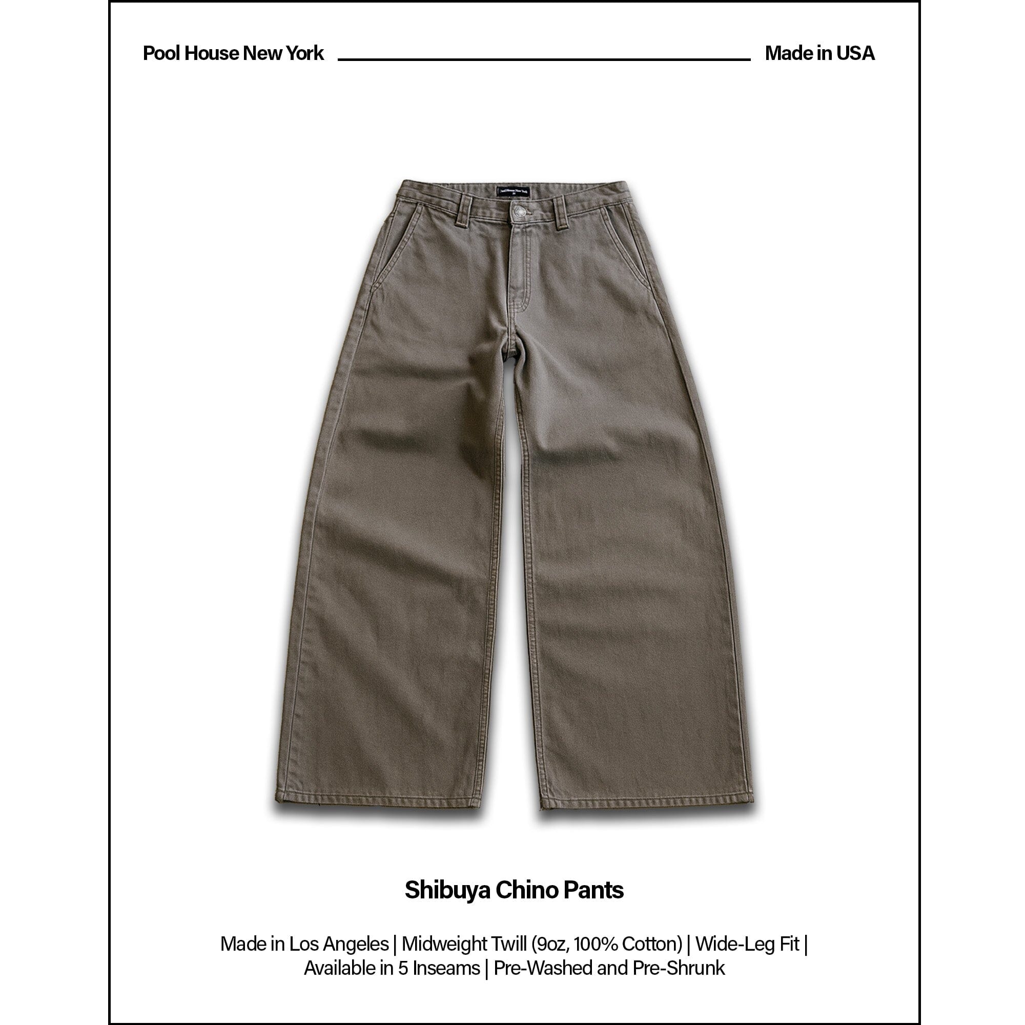 Shibuya Chino Pants | Baggy, Wide-Leg Olive 