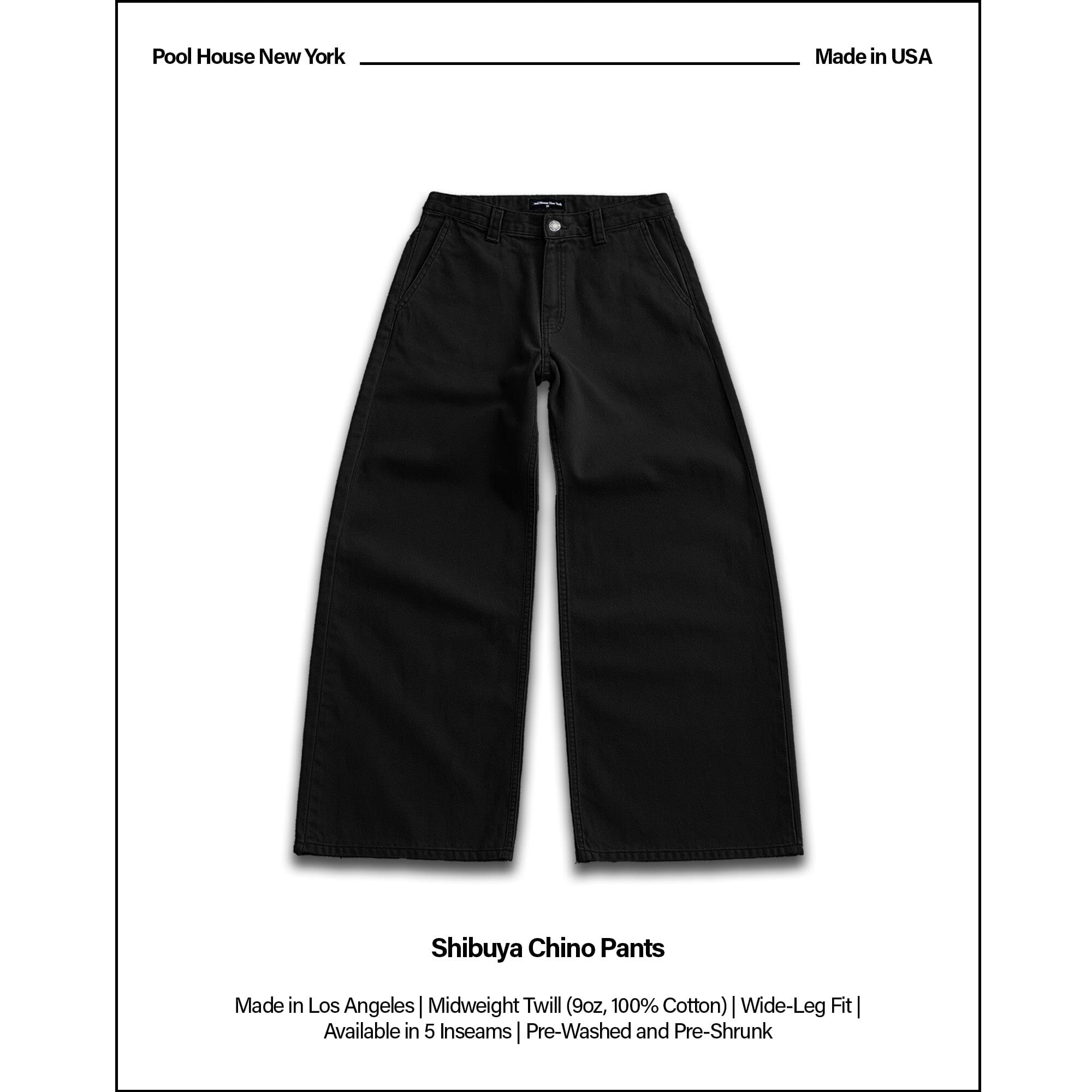 Shibuya Chino Pants | Baggy, Wide-Leg Black 