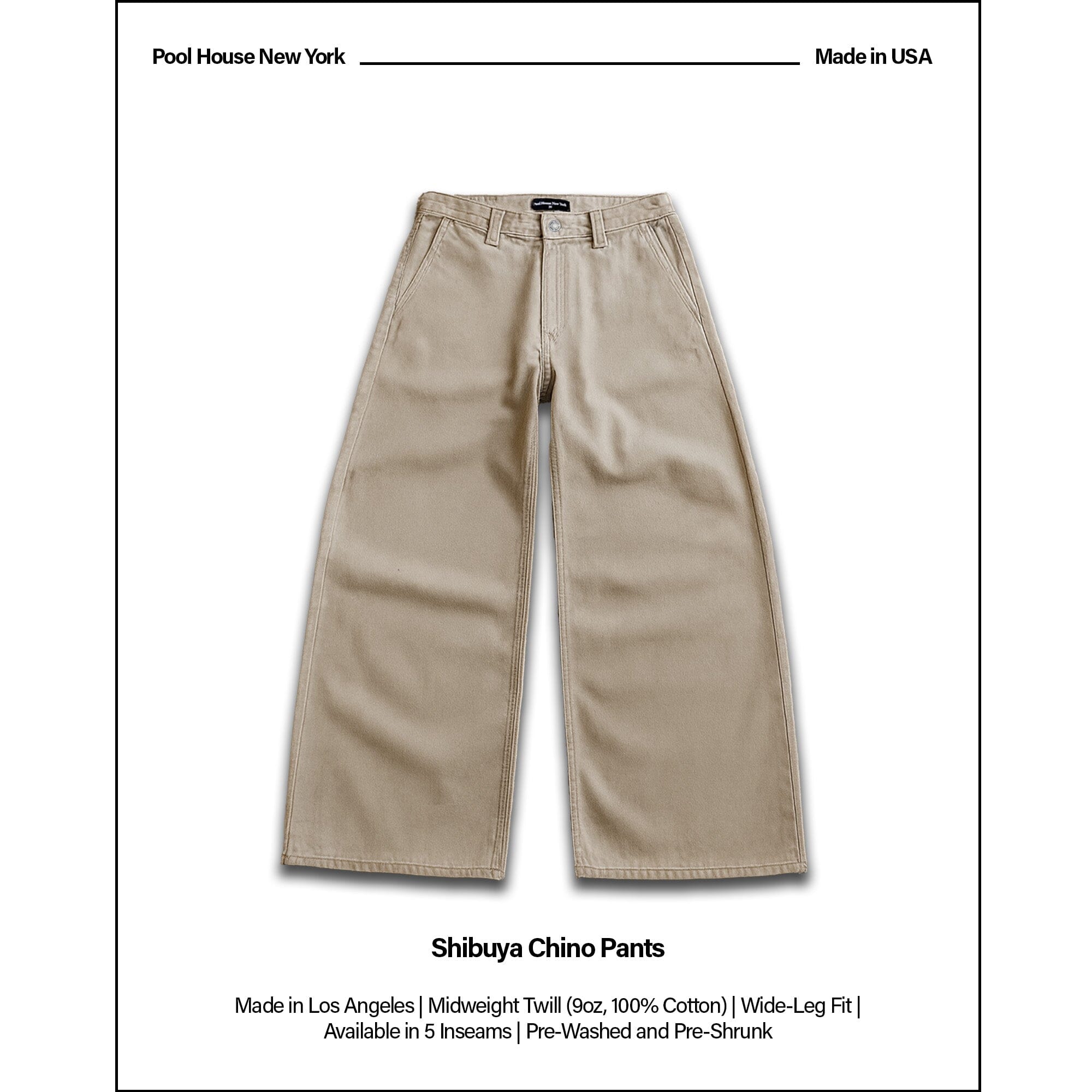 Shibuya Chino Pants | Baggy, Wide-Leg Khaki 