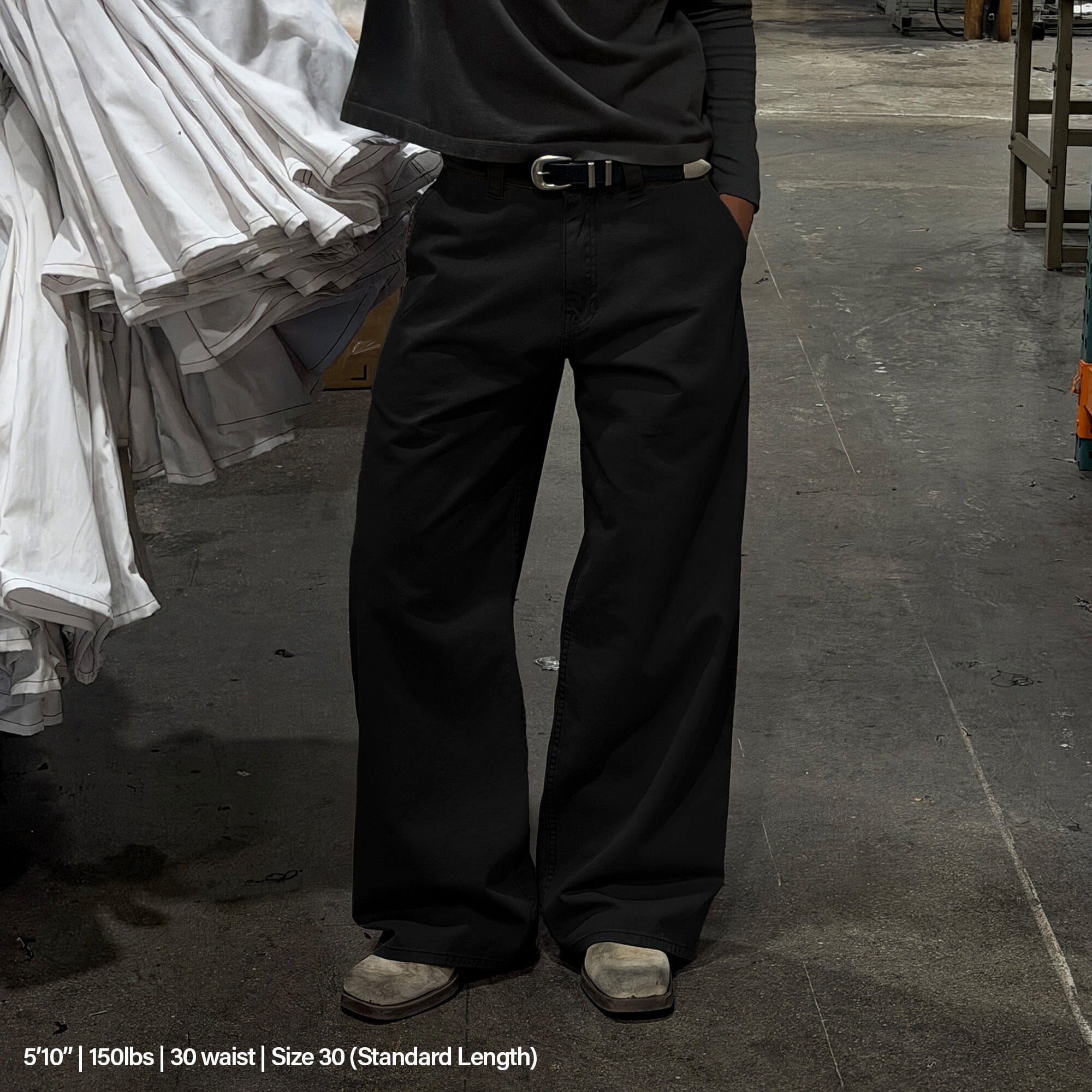 Shibuya Chino Pants | Baggy, Wide-Leg Black 